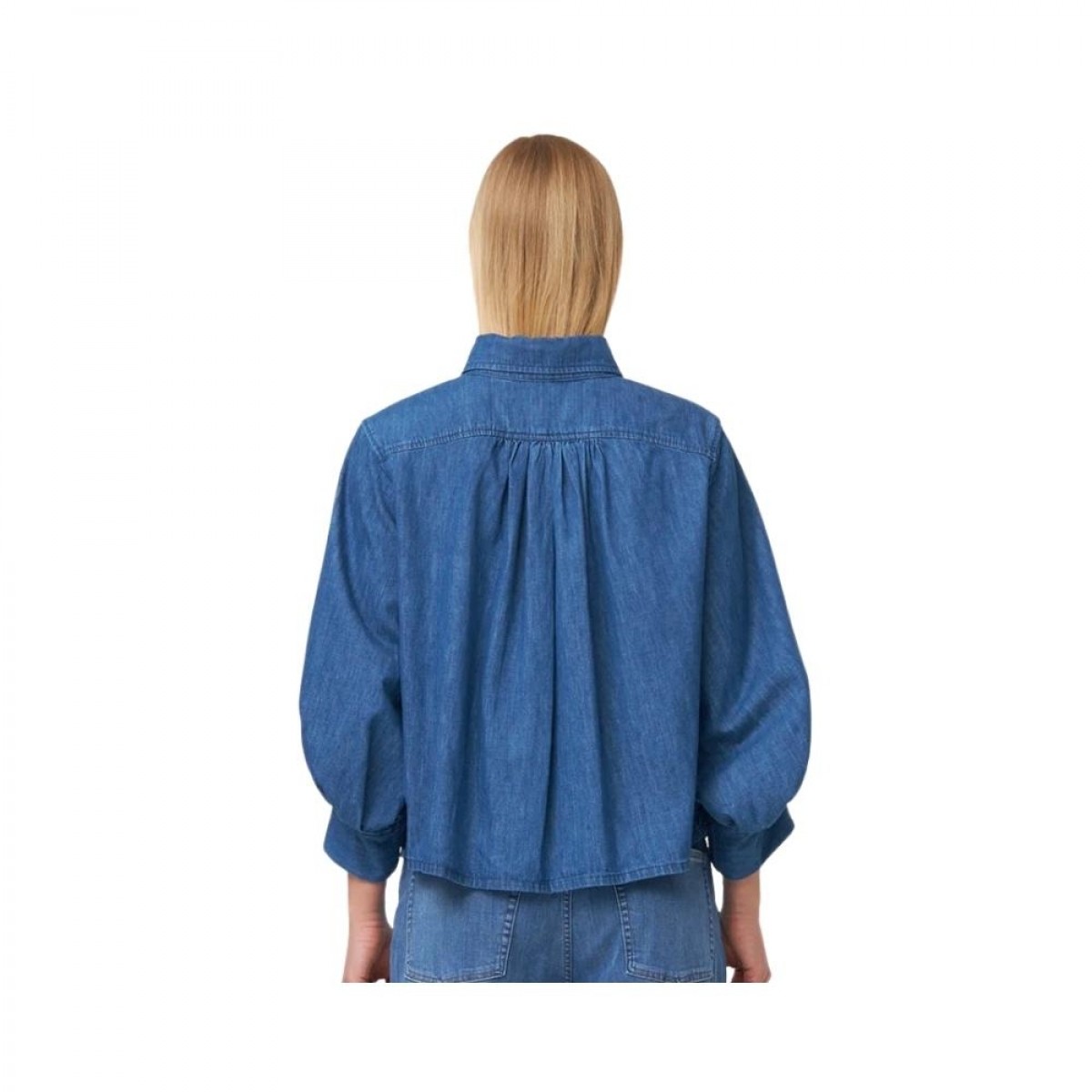new hepburn 3/4 shirt - denim blue - ryg