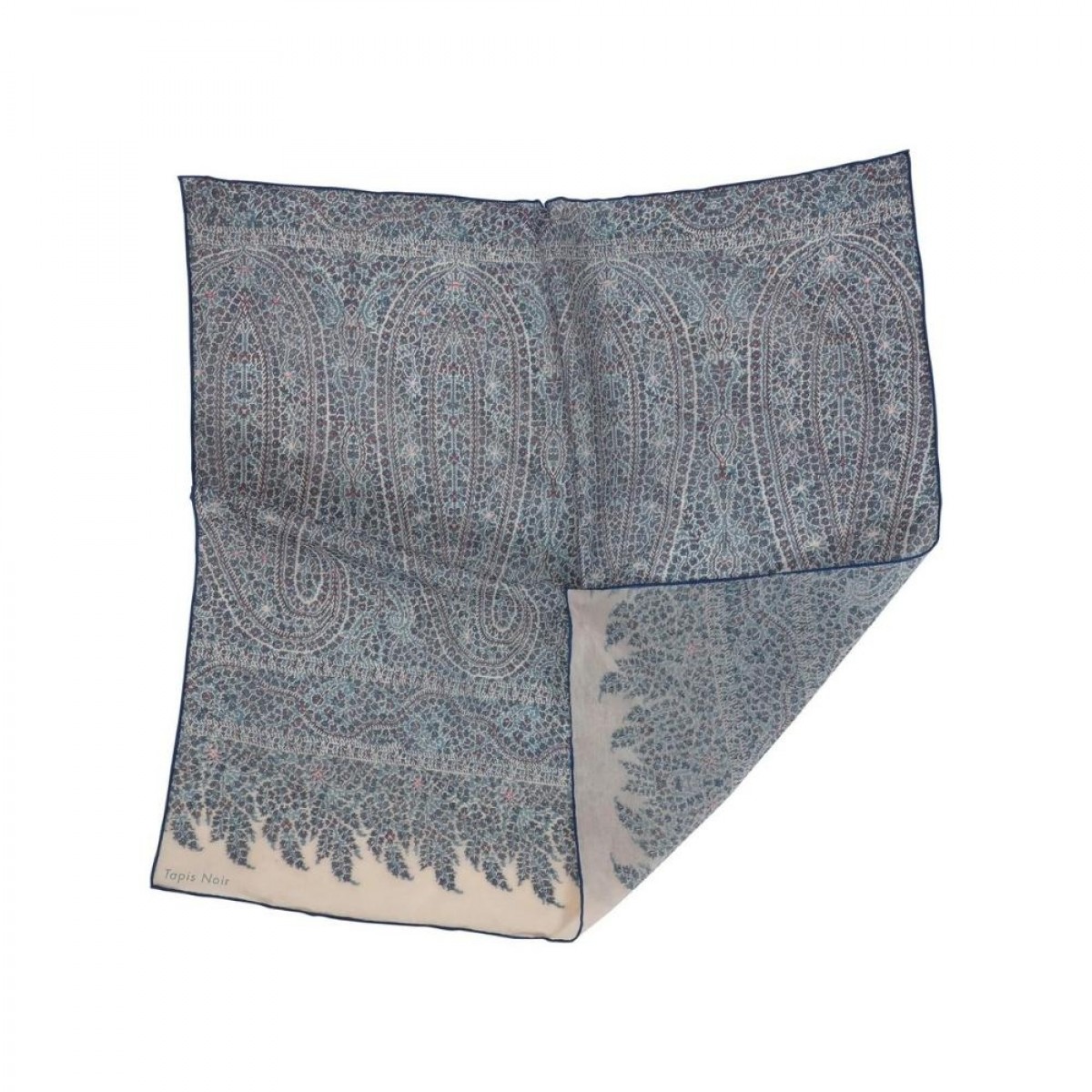 light blue paisley scarf - paisley - foldet langtfra front