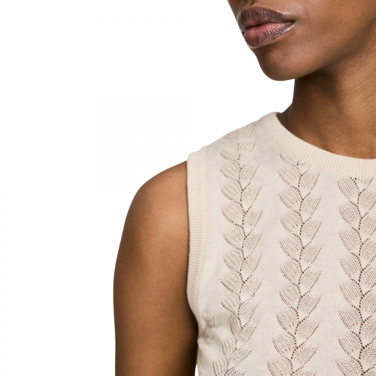 sofie butterfly knit top - ecru - hals 
