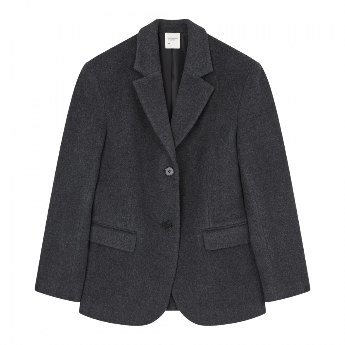 women's oversized blazer - heather grey - front