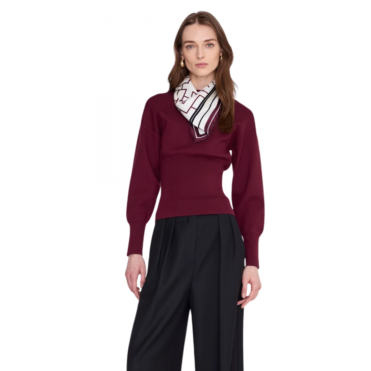 anine bing york scarf - fig - model 