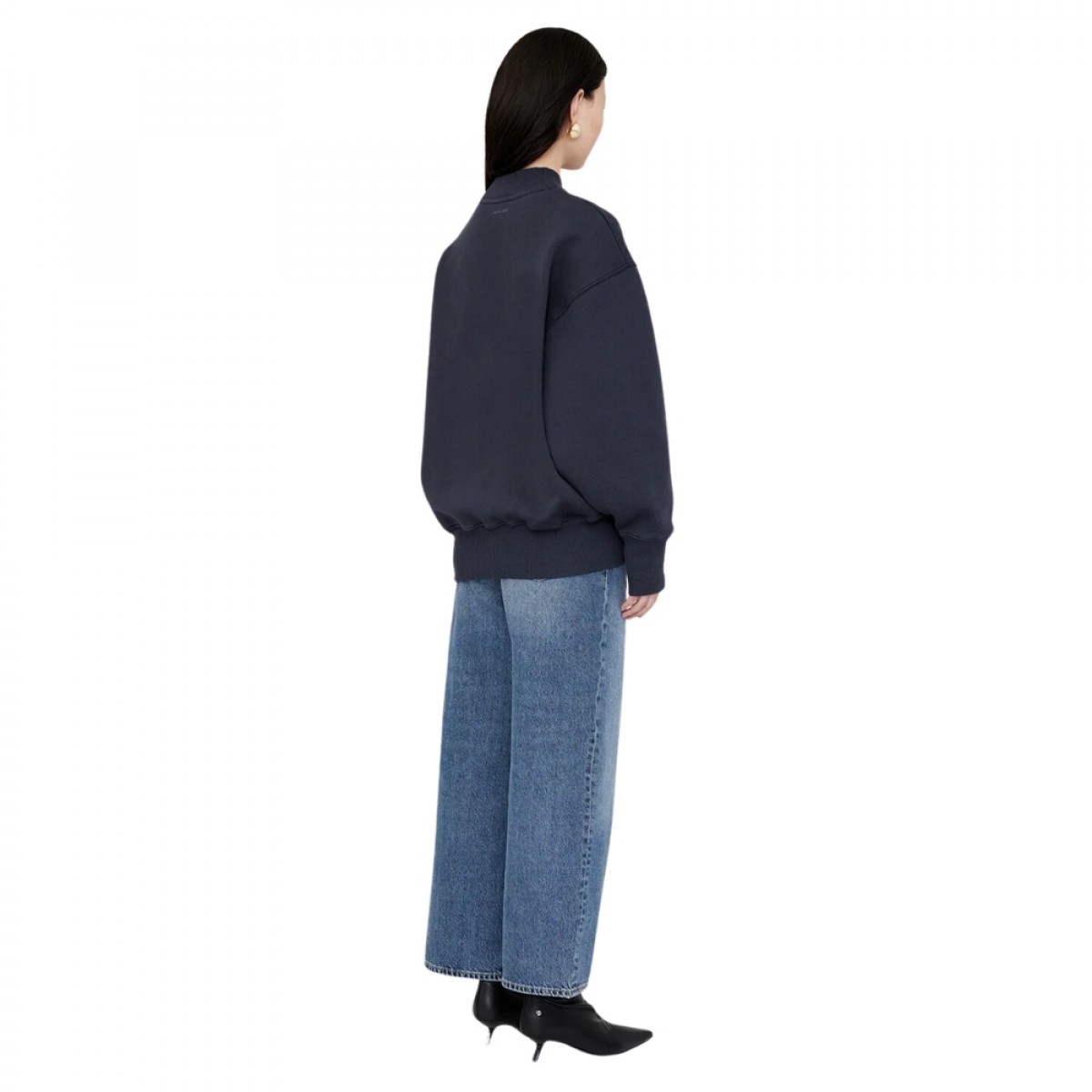 anine bing bradie sweatshirt bing - navy - ryg