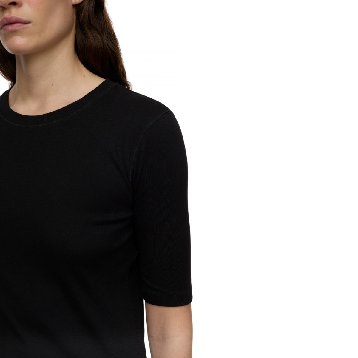closed crewneck shortsleeve tee - black - ærme