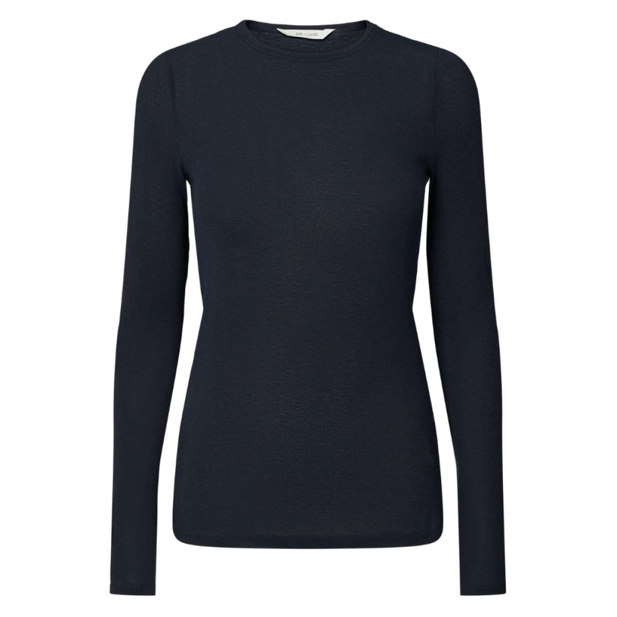 thyra wool top - midnight blue - front