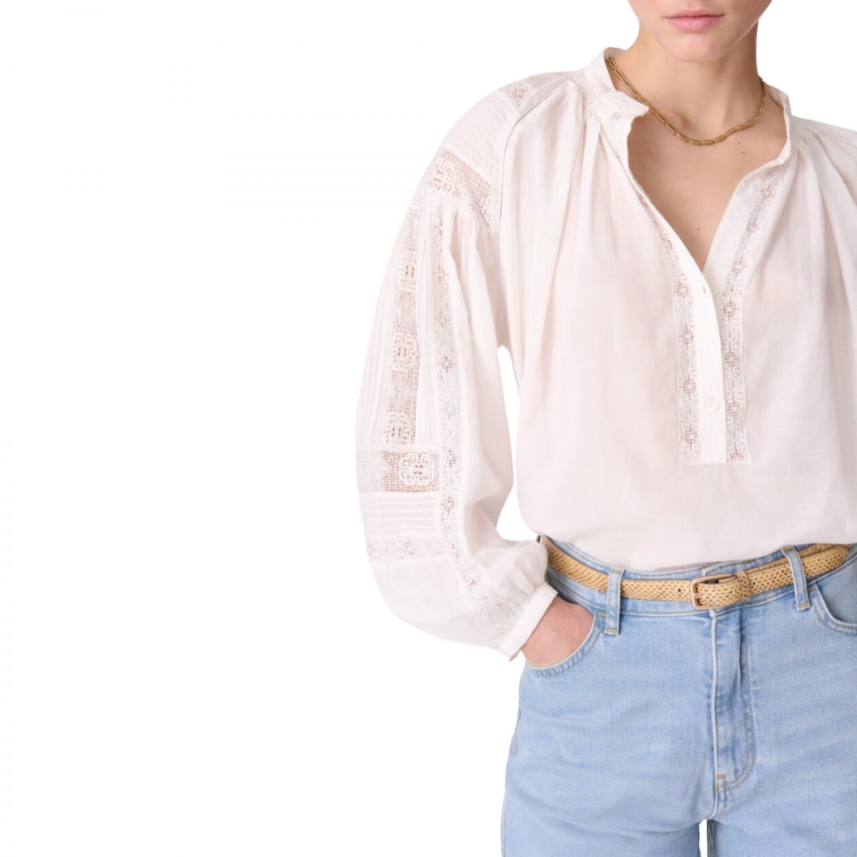 nipoa blouse - blance - look