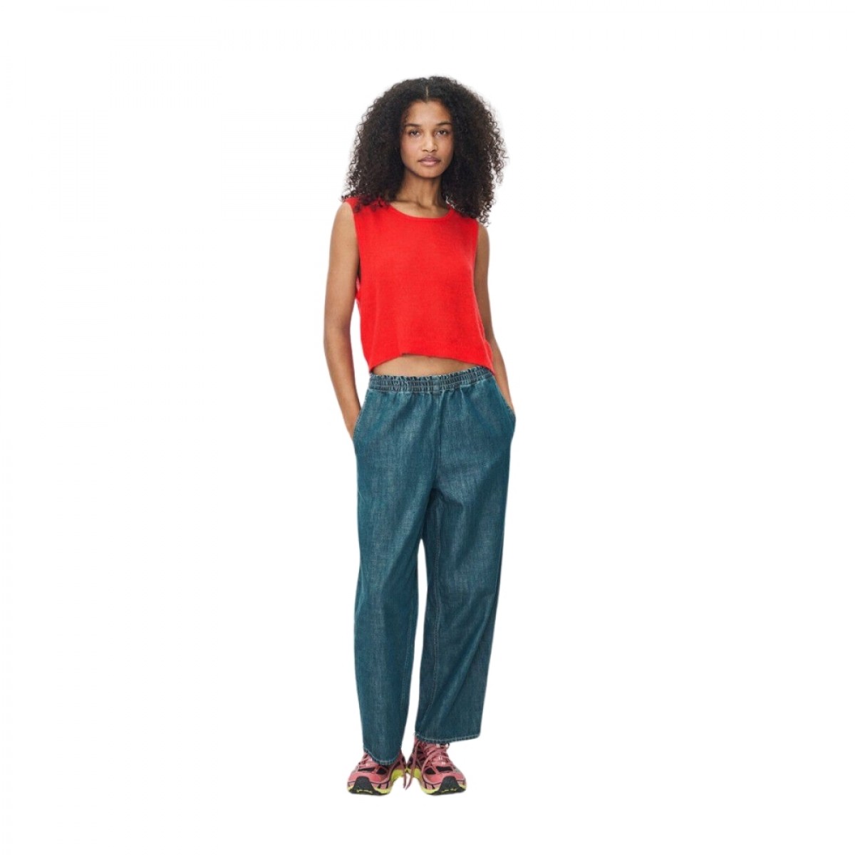 women's trousers ozyr - medium green - look