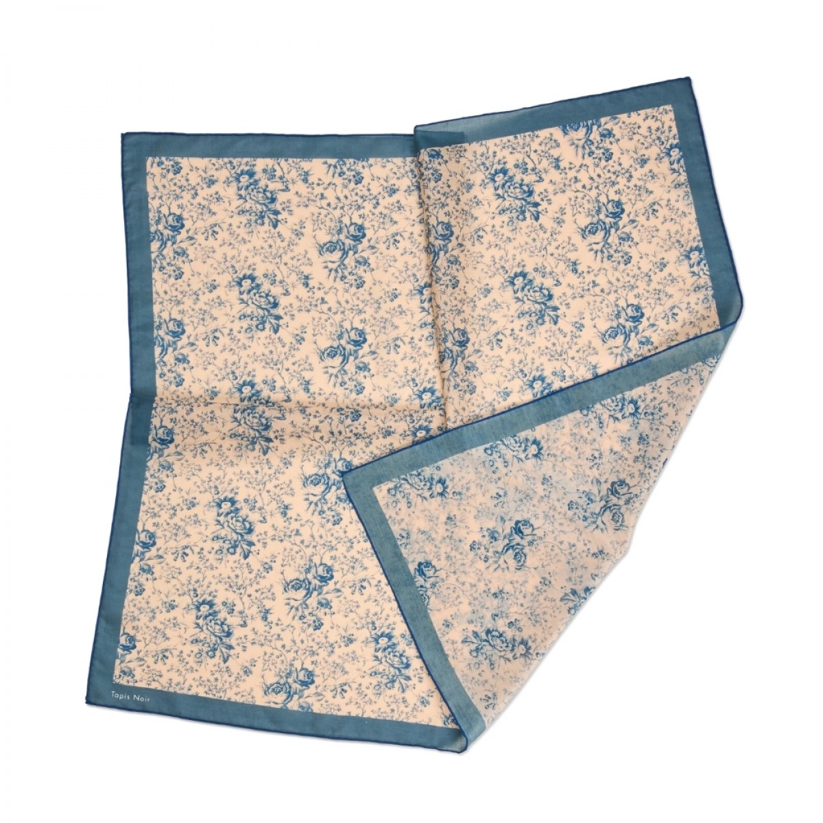 light blue flower toile scarf - blue - print