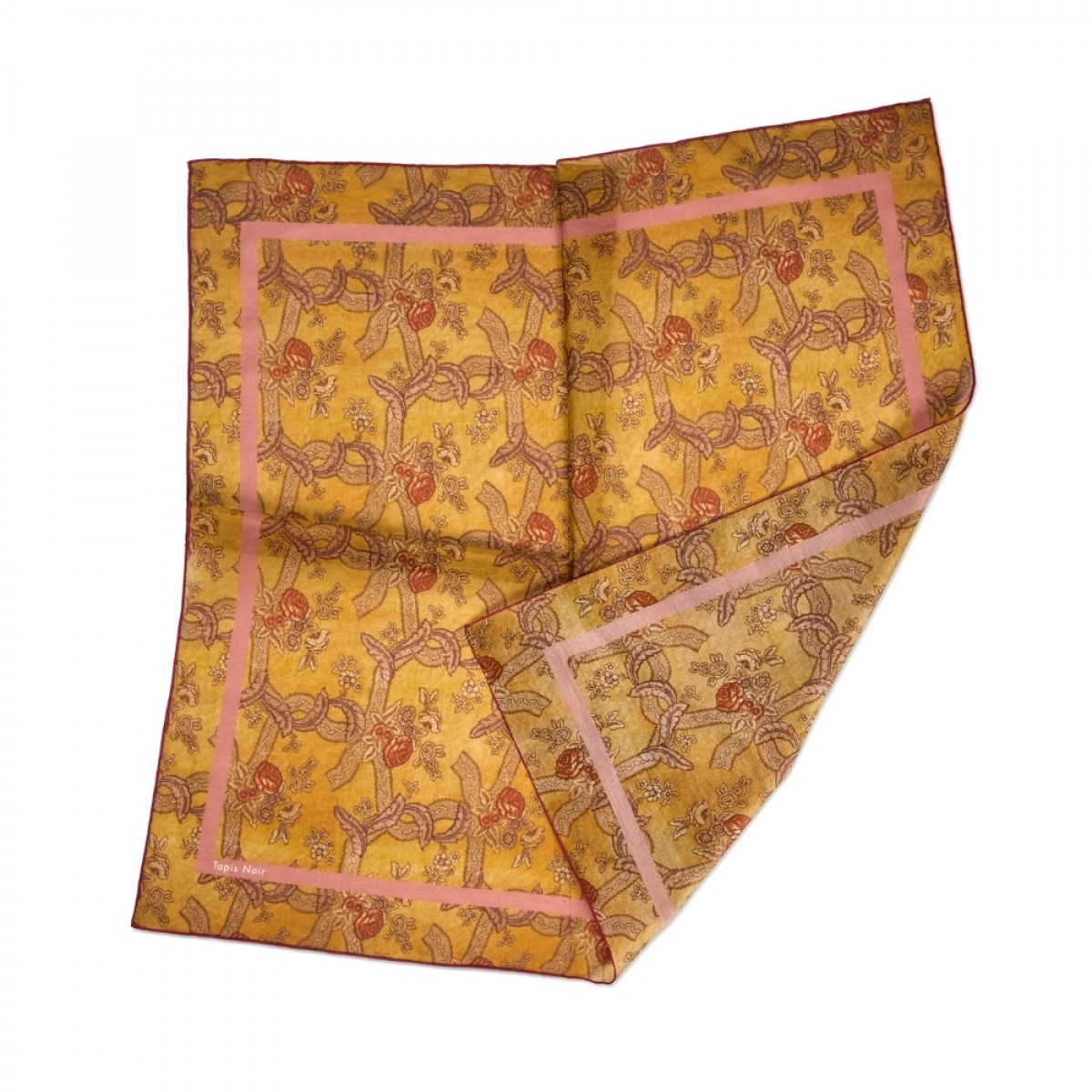 light yellow scarf - yellow - print