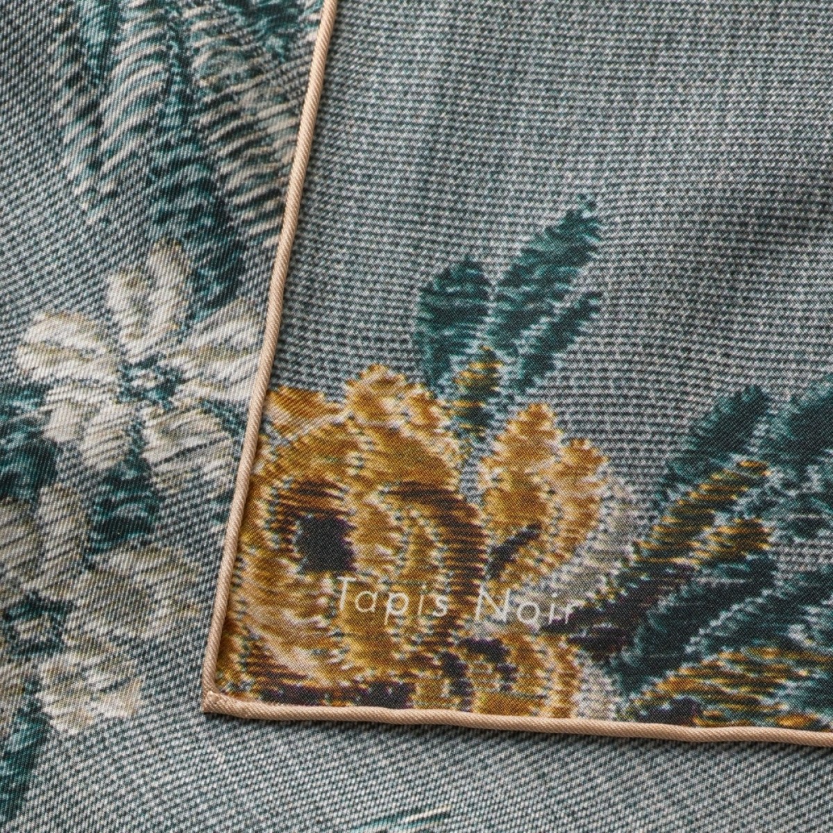 small classical blue flower scarf - blue - logo