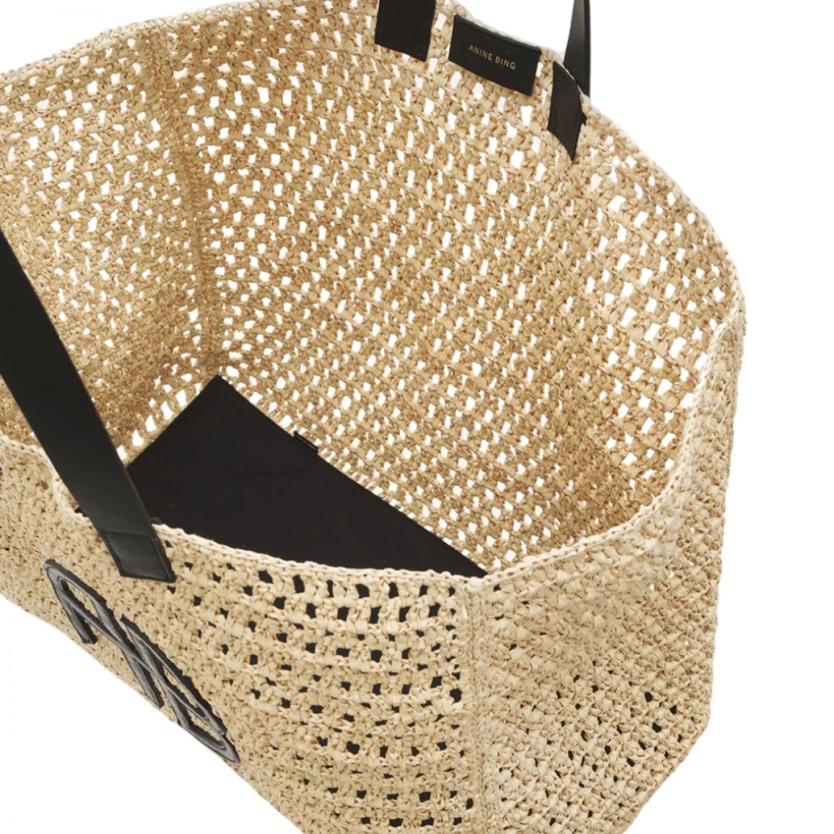 anine bing large rio tote - natural - åben