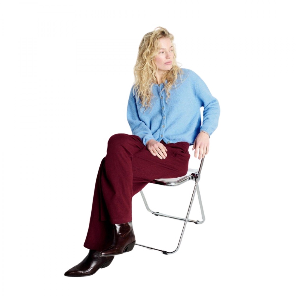 women's cardigan vitow - atmosphere melange - model look