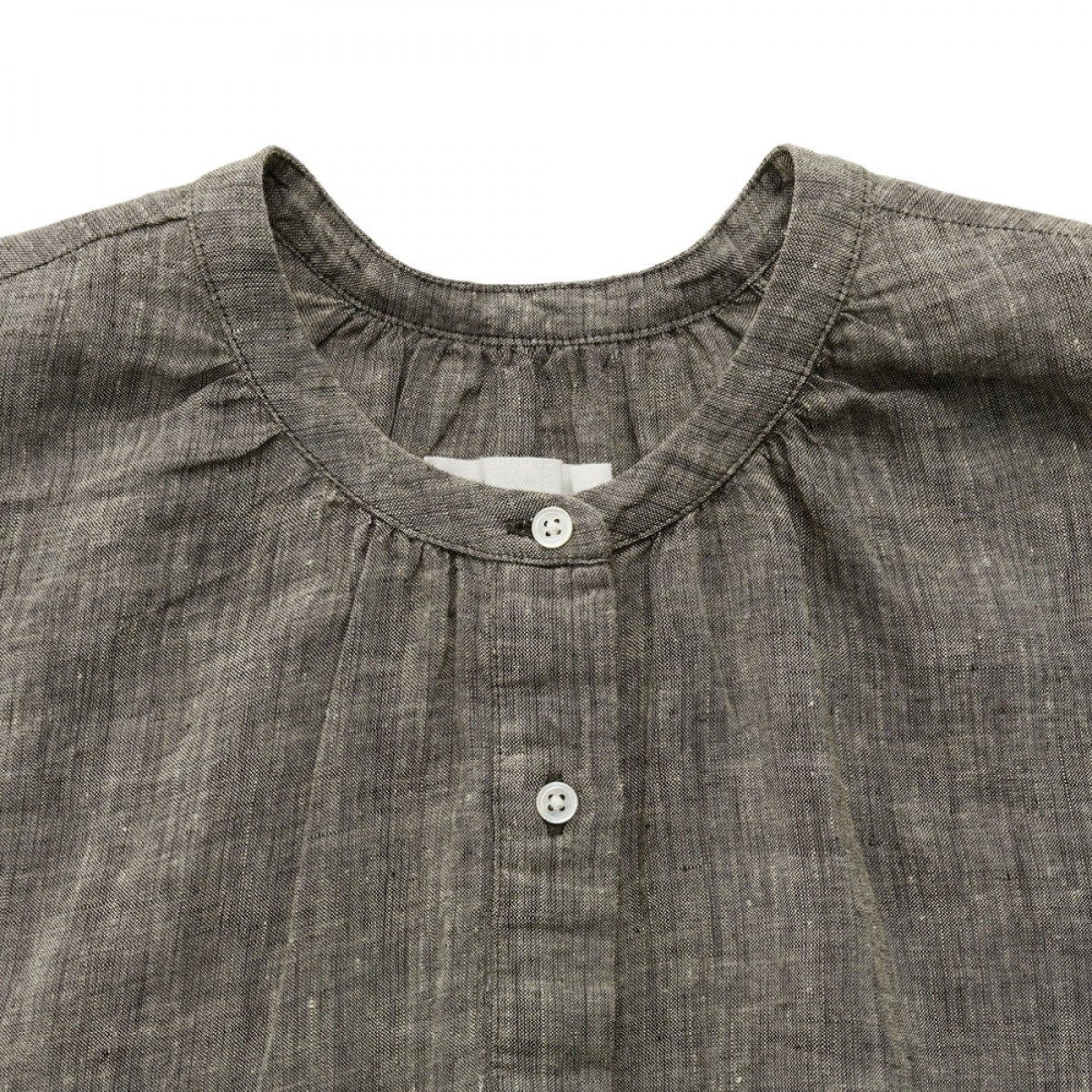 cille dress linen - brown - hals
