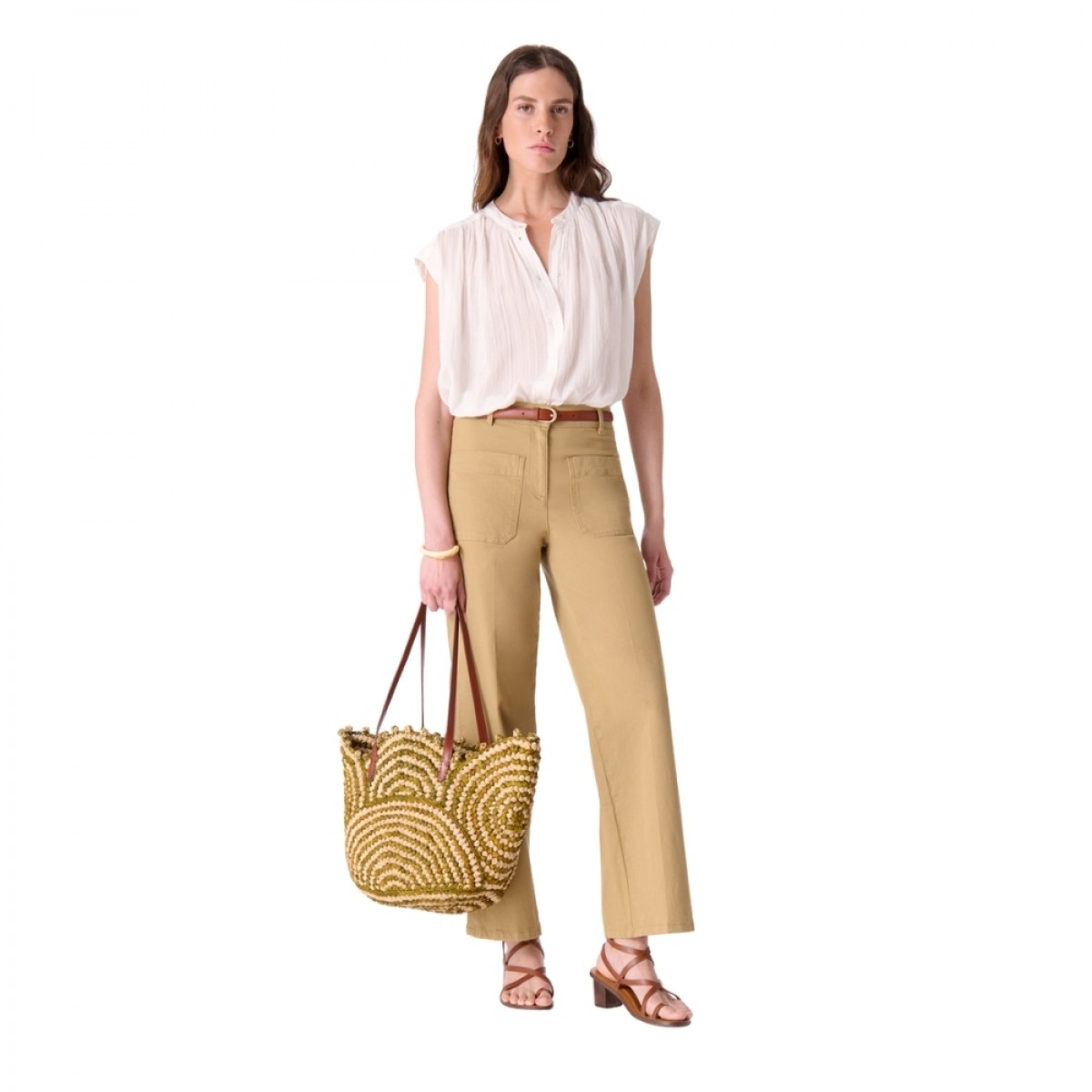 clio blouse - white - model look