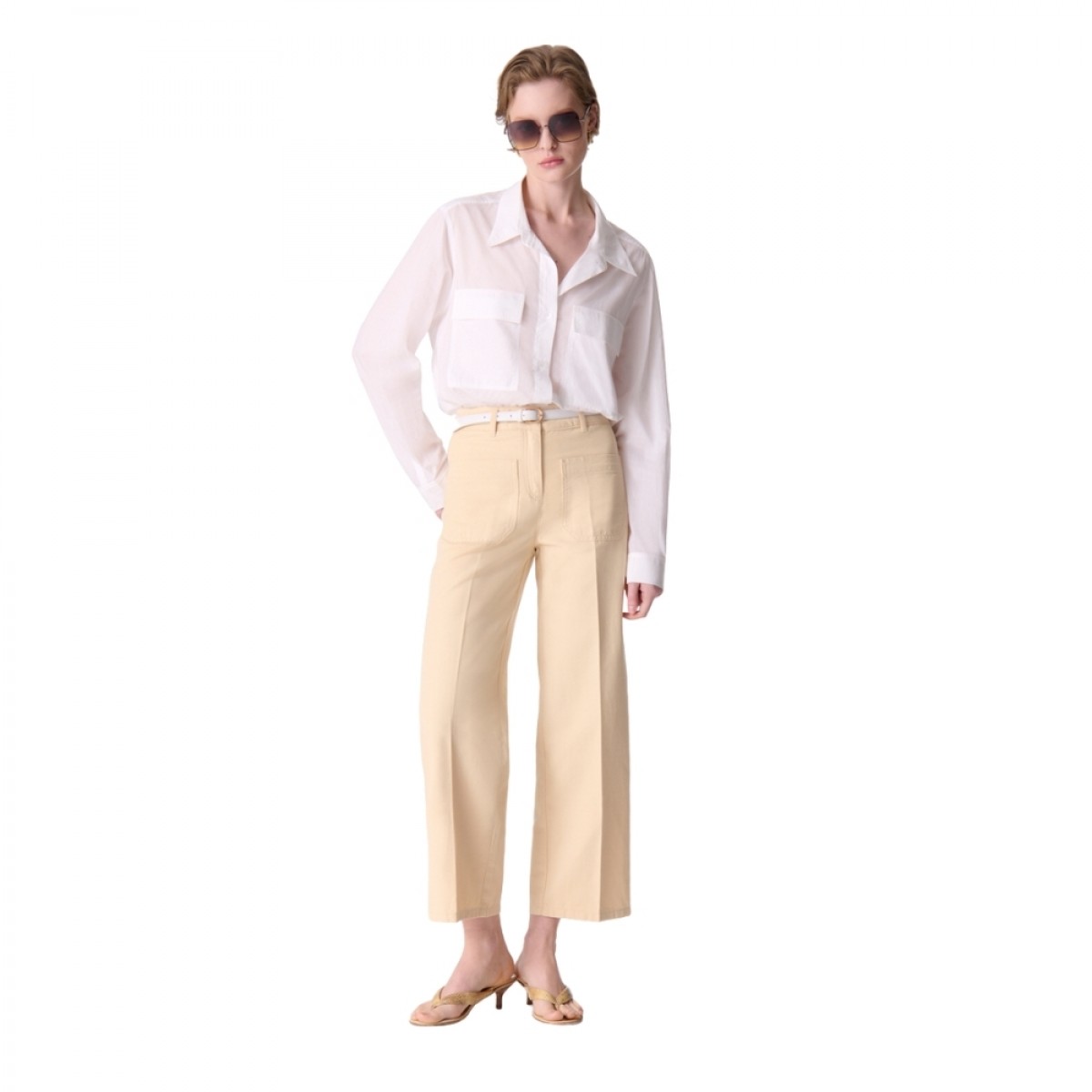 helias cropped pants - beige 