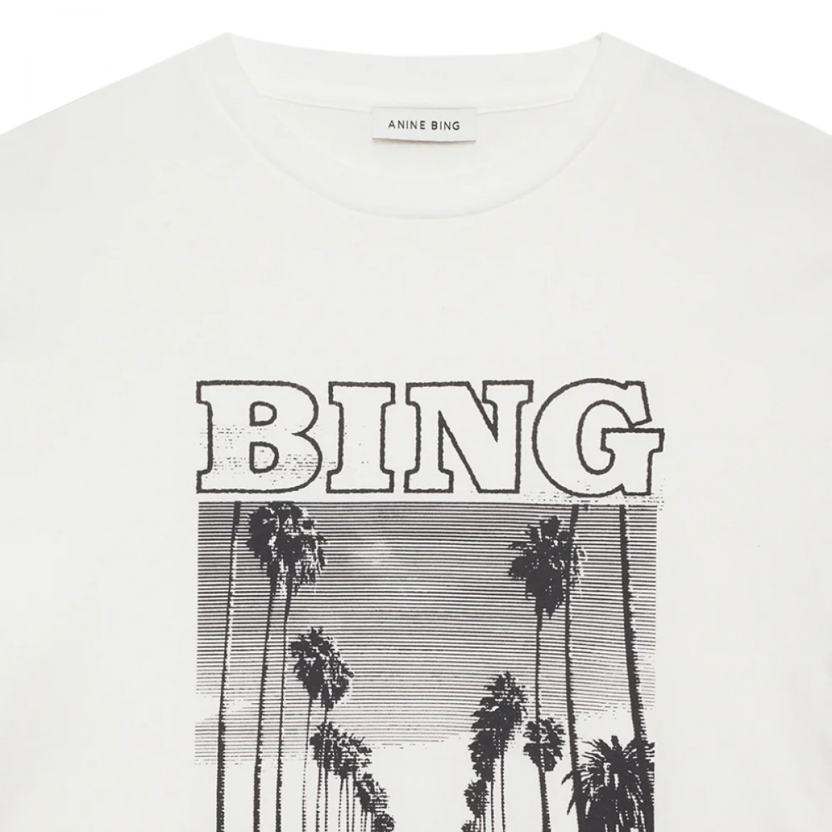 anine bing louis tee bing tour - ivory - logo