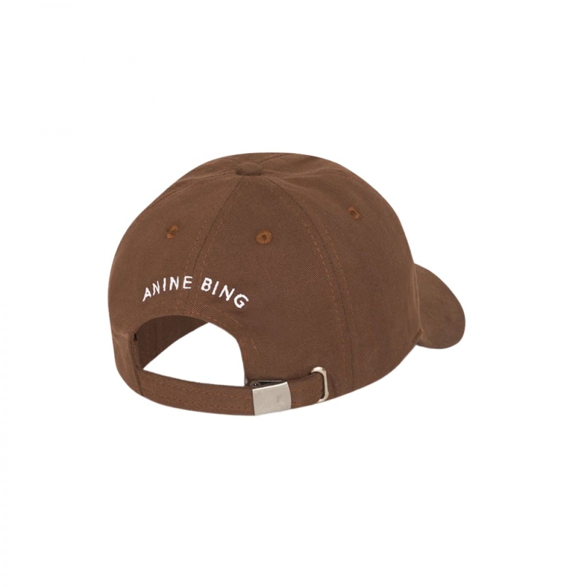 anine bing jeremy baseball cap - dark camel - logo