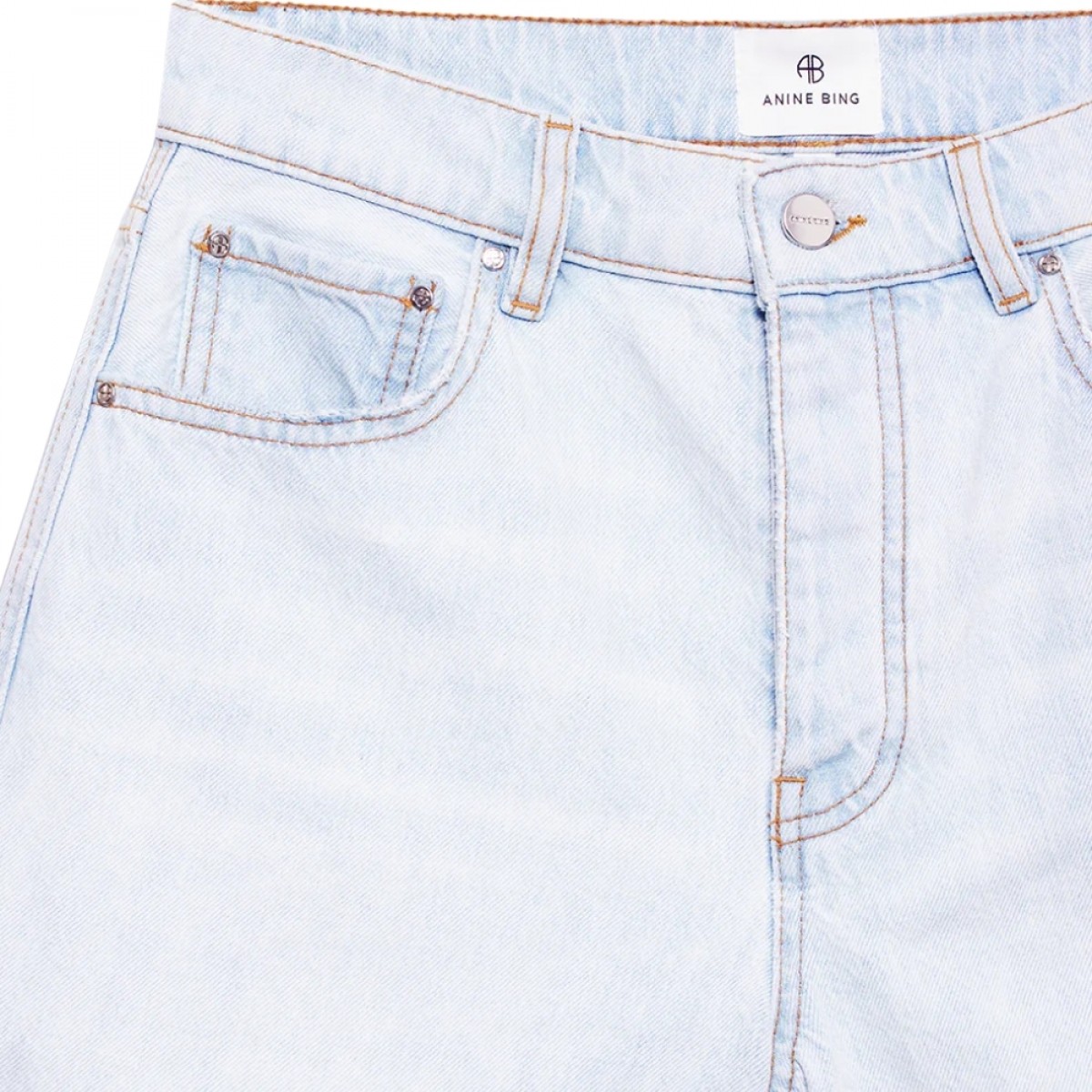 anine bing dalton shorts - ultra bleached - logo