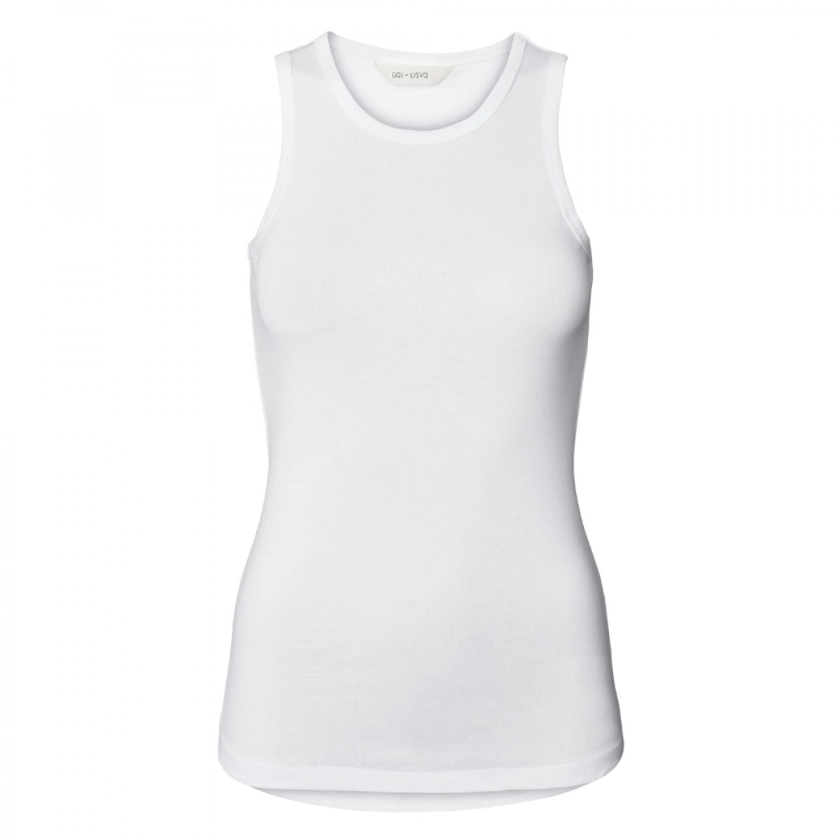 alberte cotton rib top - white - front