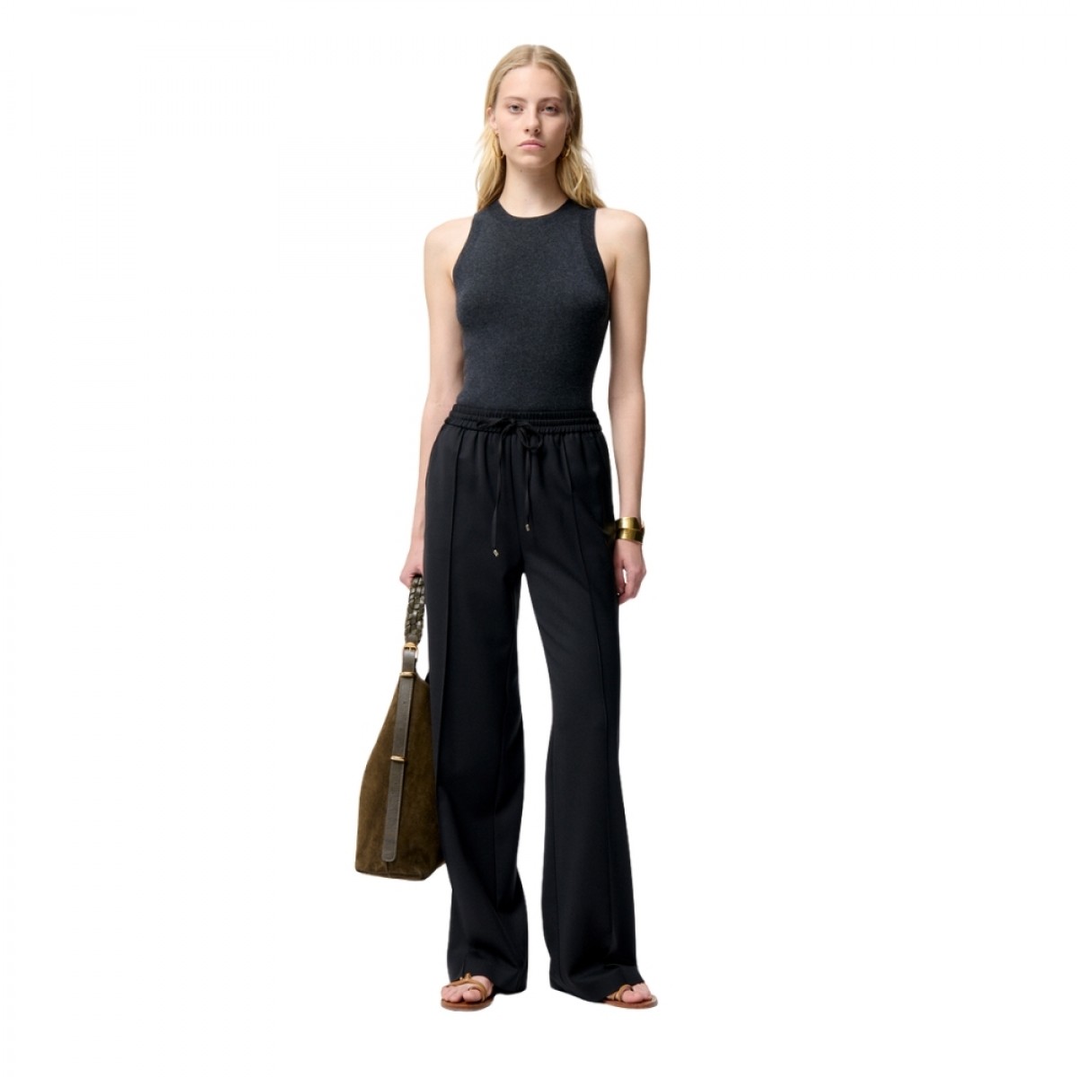 filippa knit vest - anthracite - look