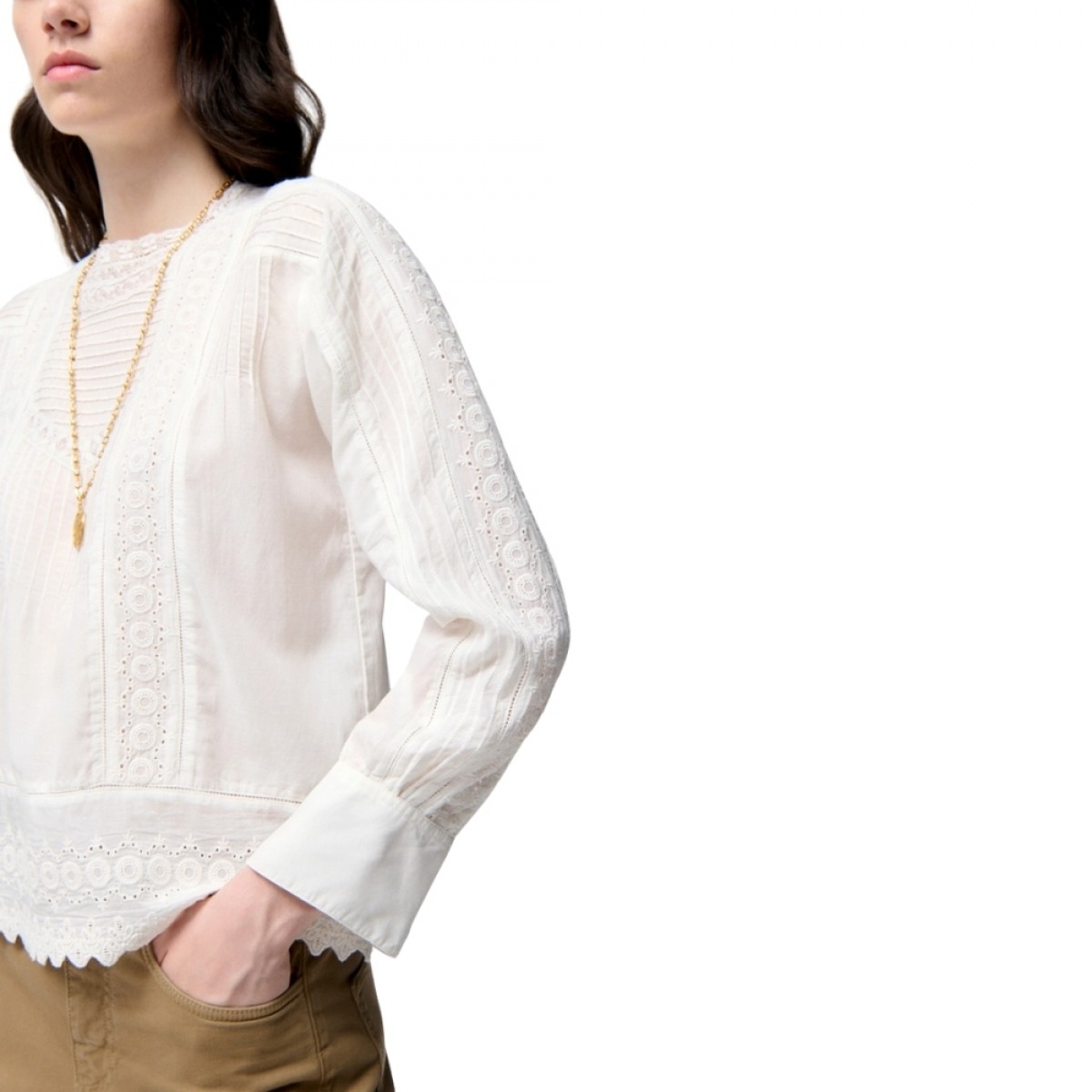 florita blouse - blanc - fra siden 