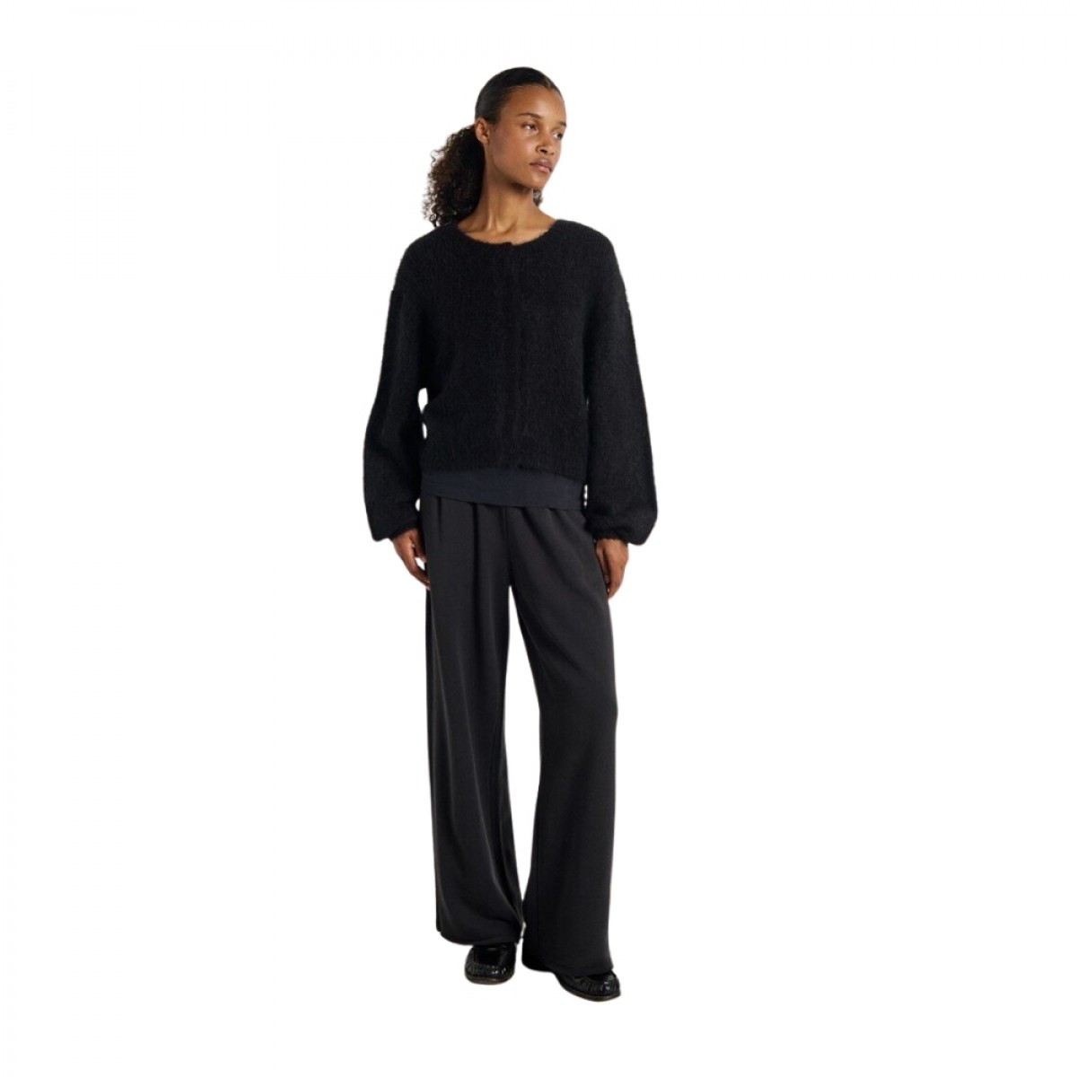 women's cardigan niby - black - look