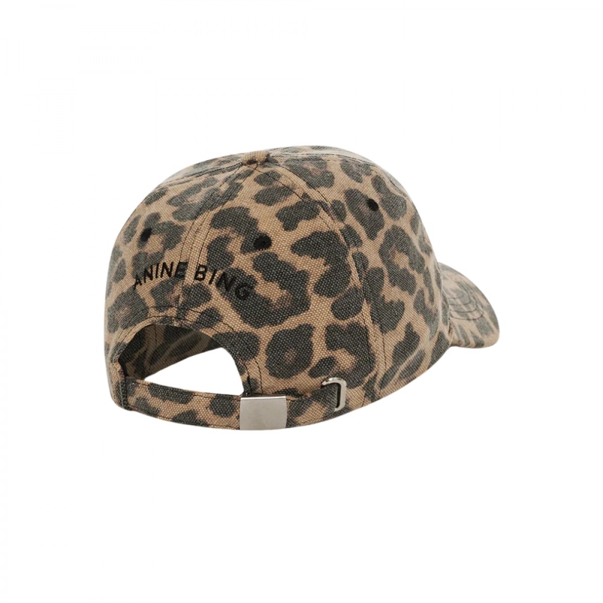 anine bing jeremy baseball cap - black and brown leopard - bagfra 