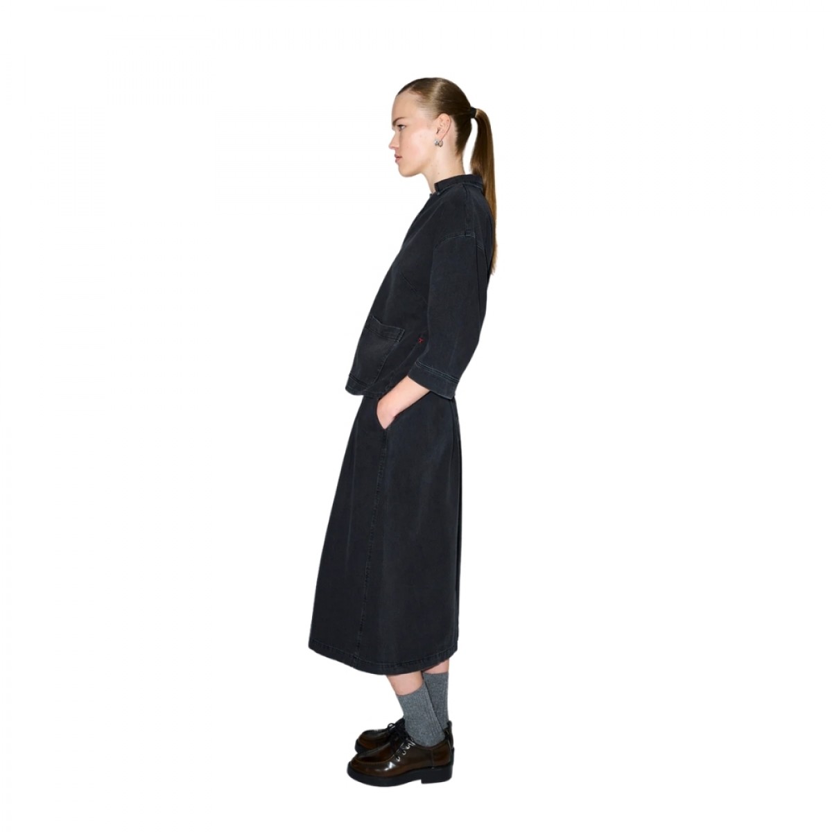 trw ellen ball grwn skirt wash milano black - black - fra siden 