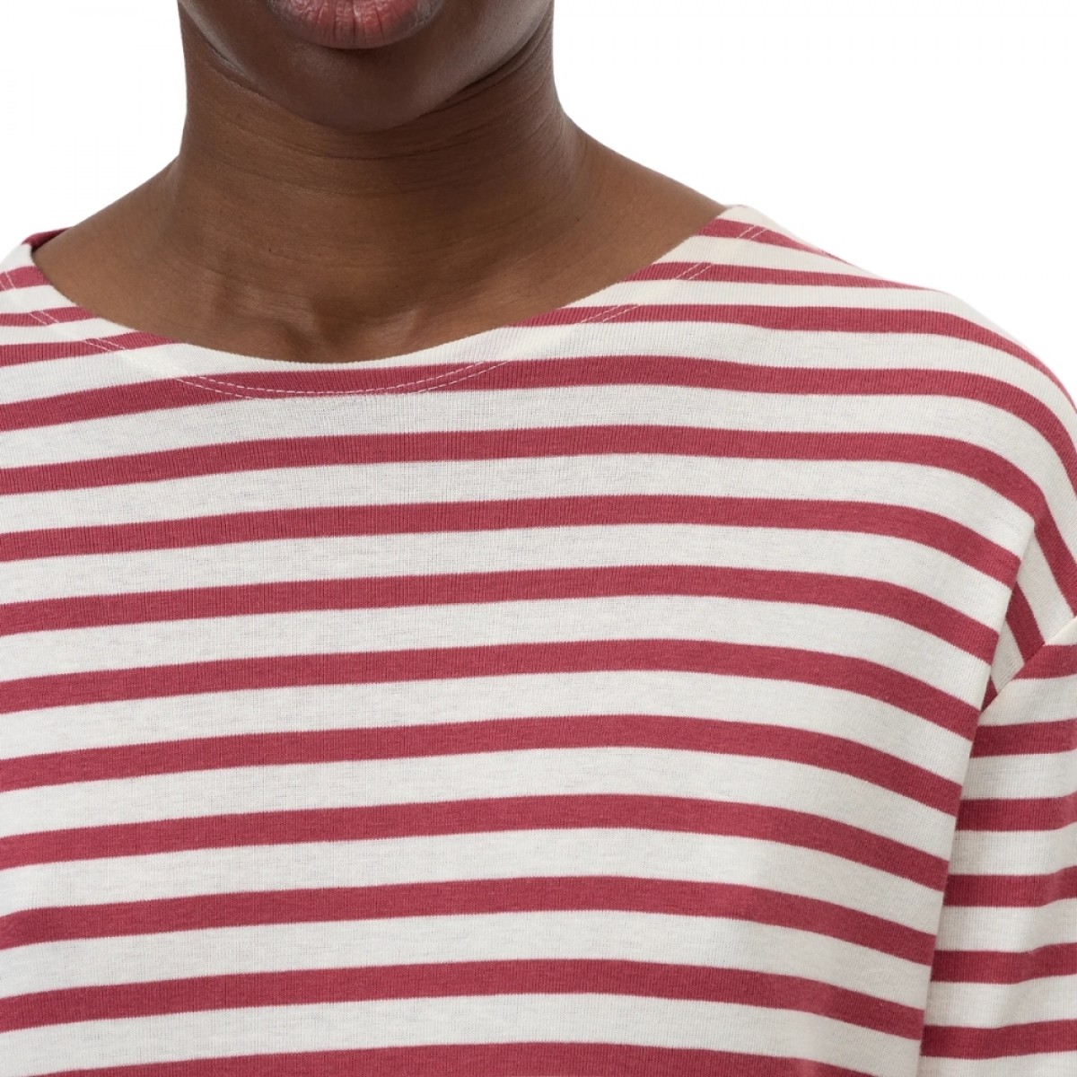 closed basic longsleeve - cherry red - hals