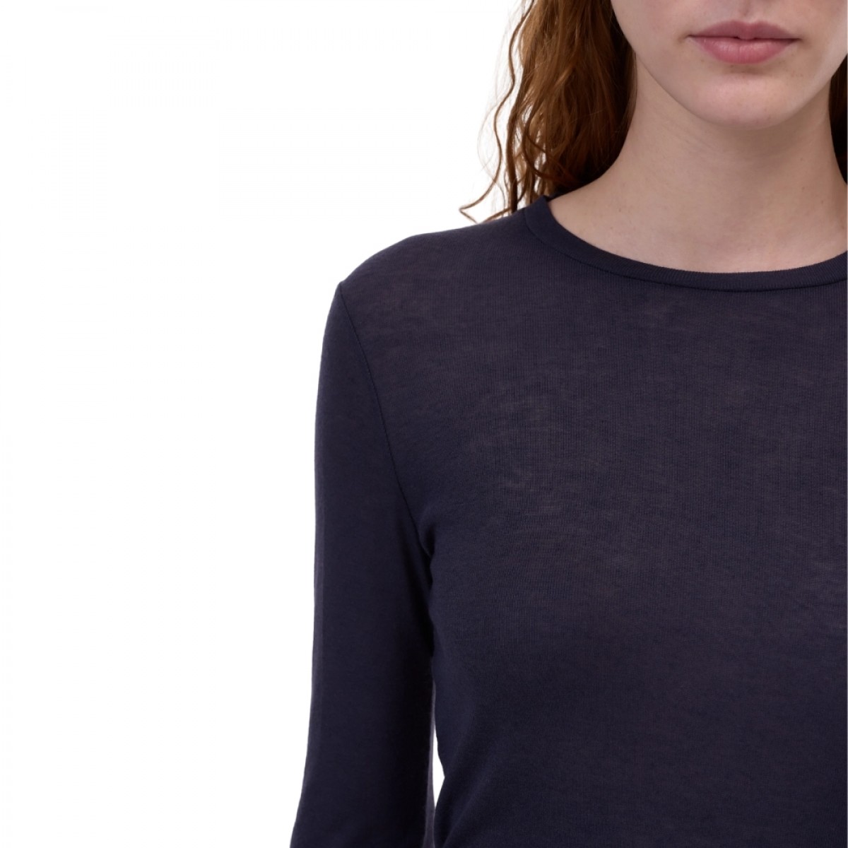 closed longsleeve t-shirt - dark night - hals 