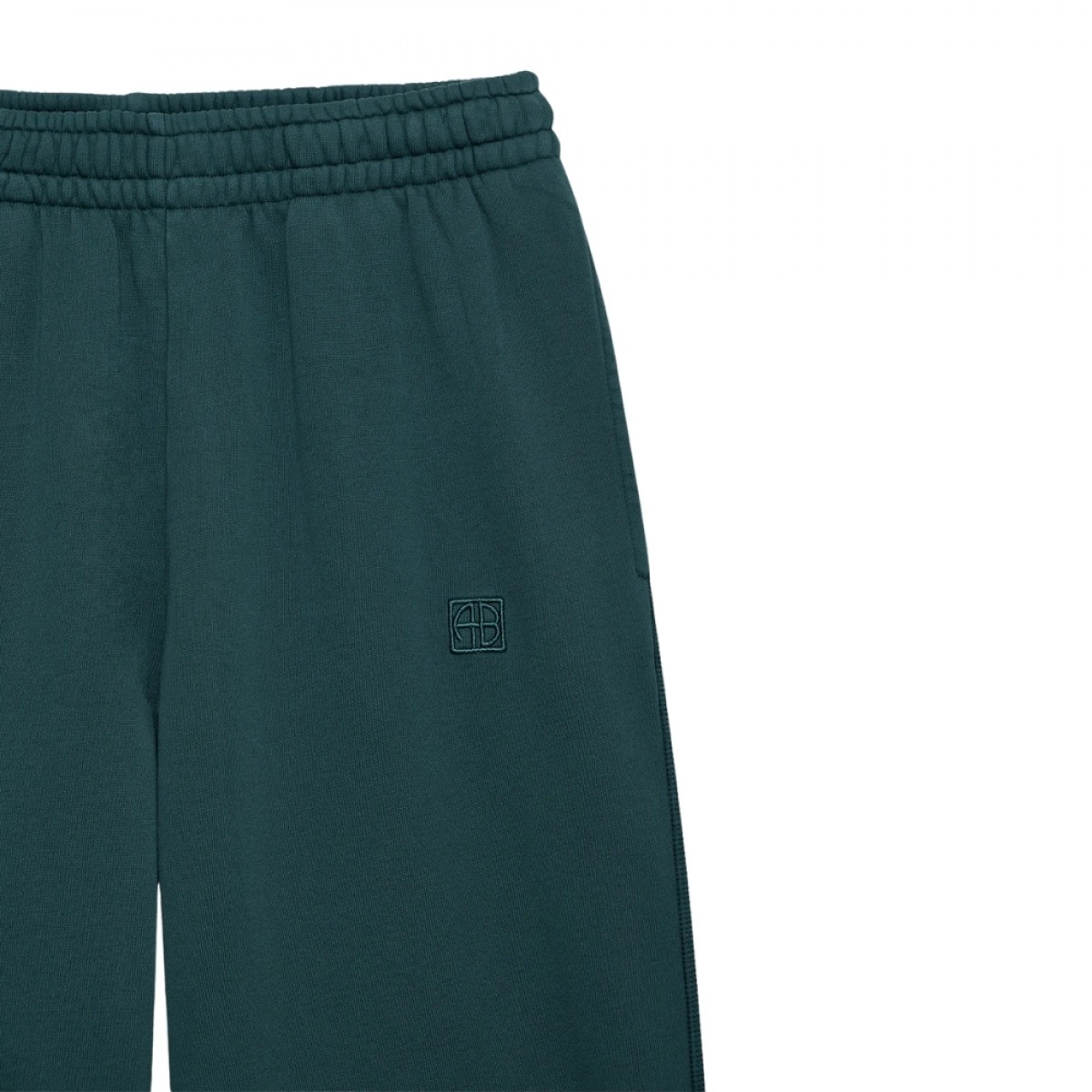 anine bing karter jogger framed monogram - dark teal - elastik