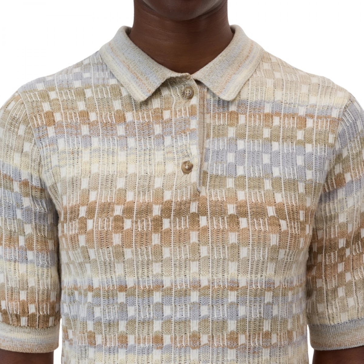 closed short sleeve polo - clay beige - krave