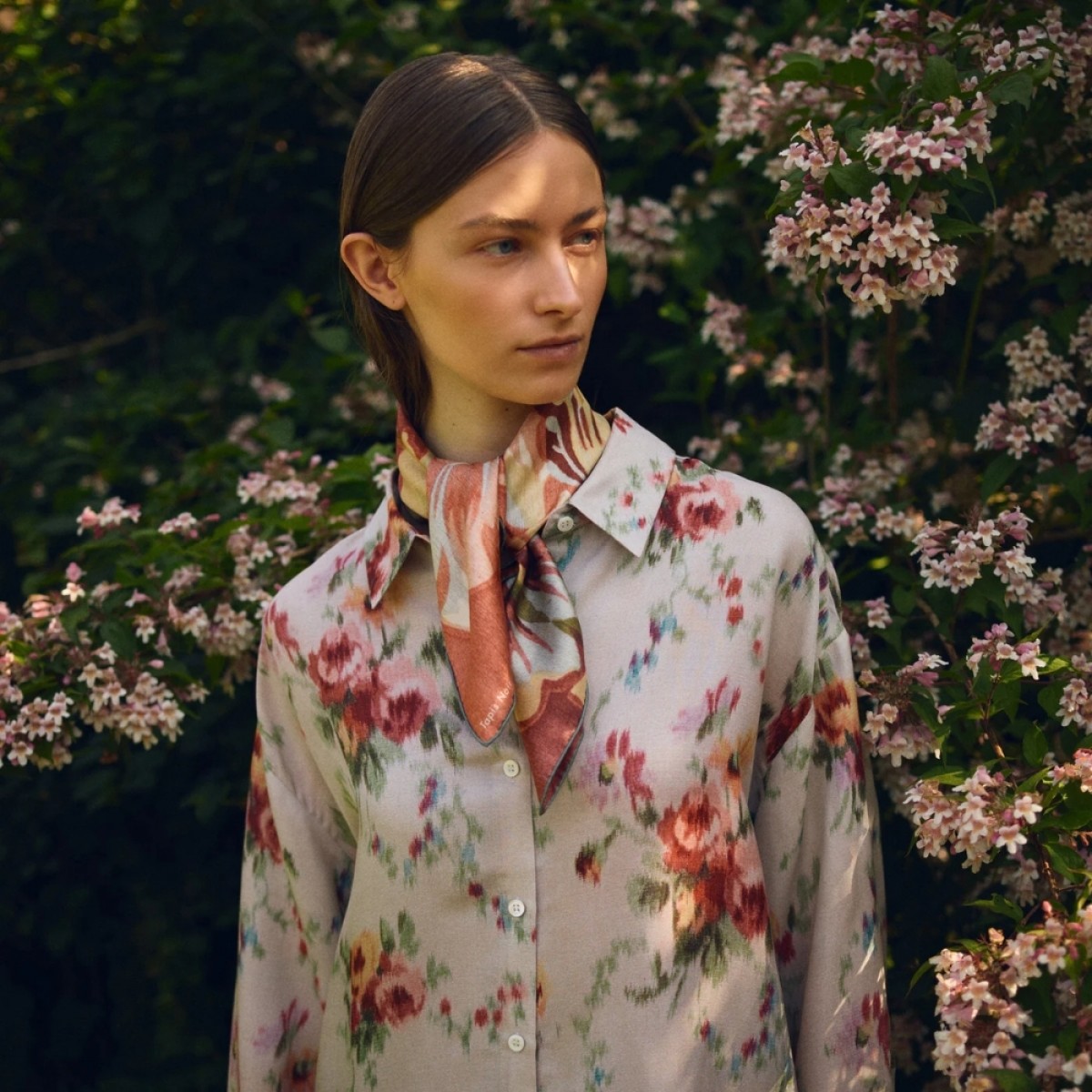 darla silk shirt - white - model front