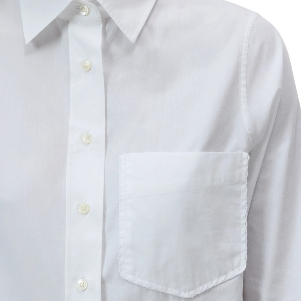 closed lace detail shirt - white - lomme