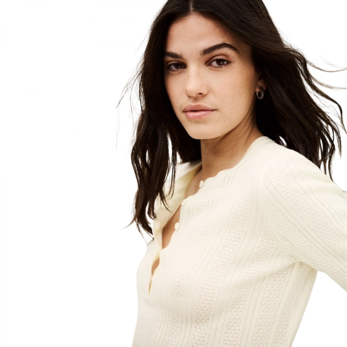 ba&sh jumper viola - ecru - hals 