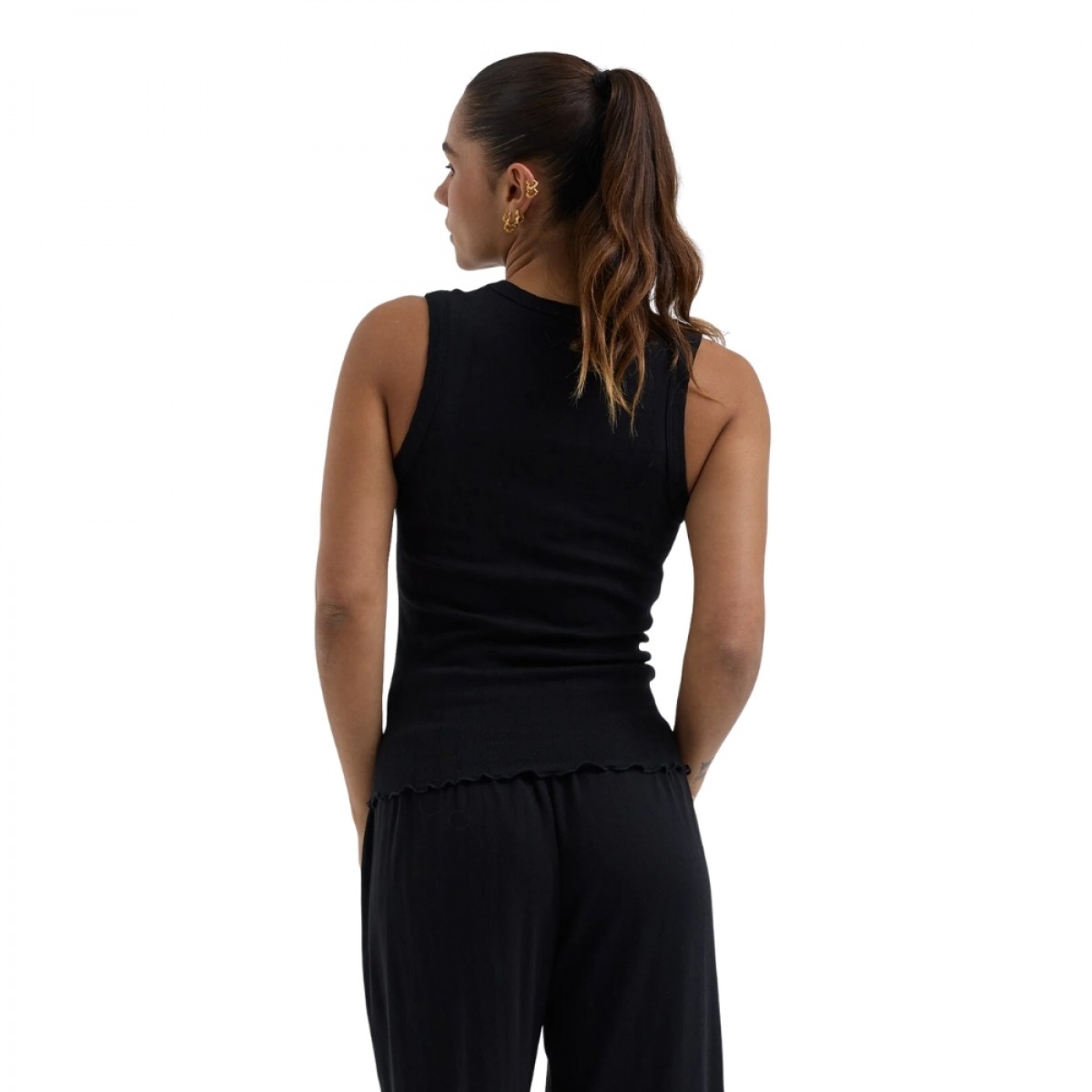 jacquard crush tank top - black - ryg