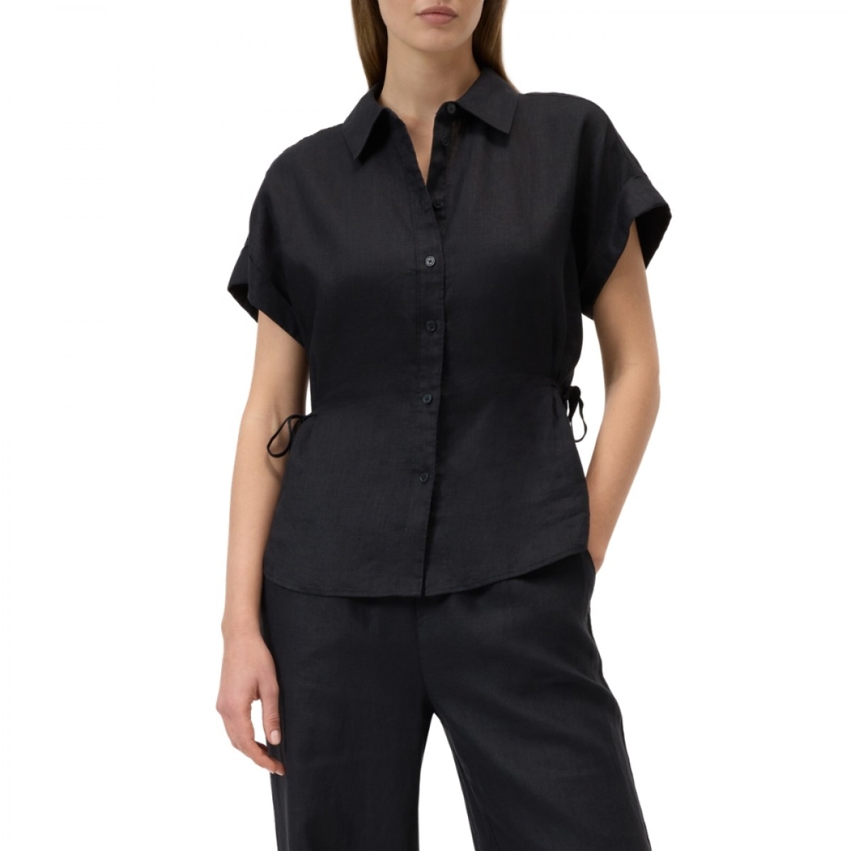 closed waisted shirt - black