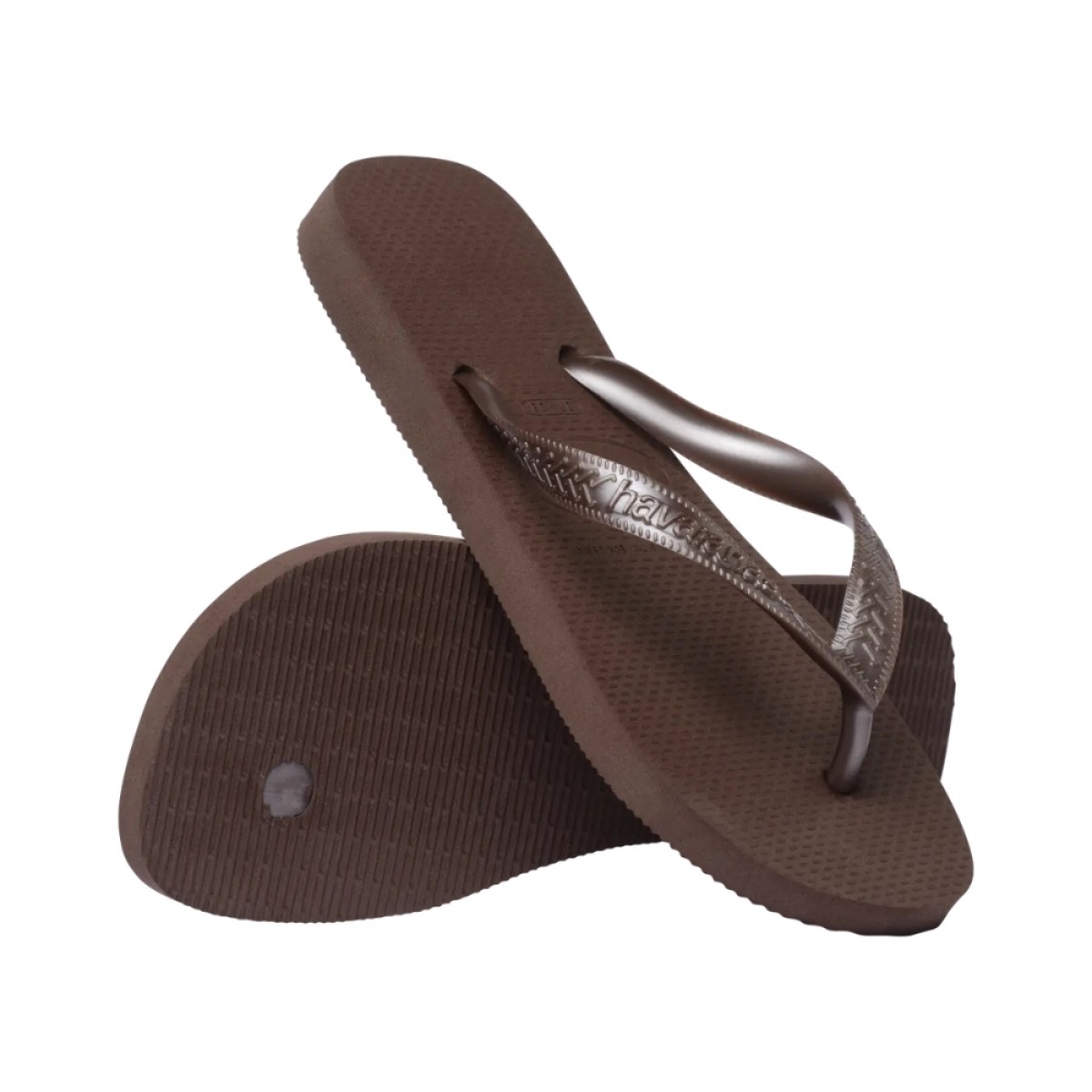 havaianas top tiras - dark brown - look