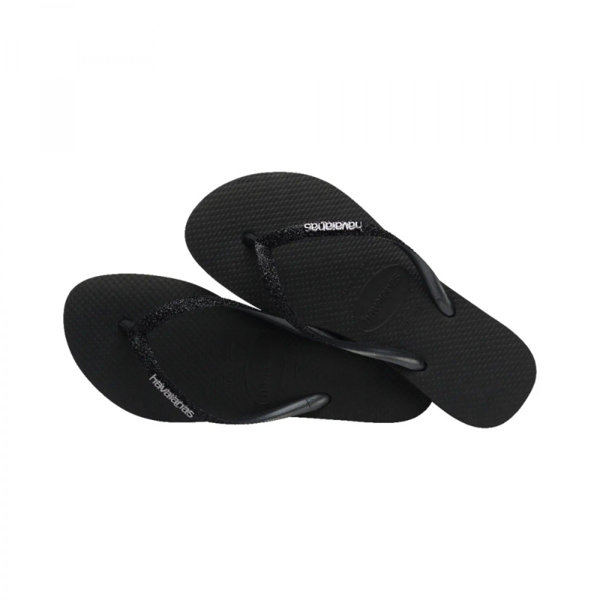 havaianas slim glitter - black - look