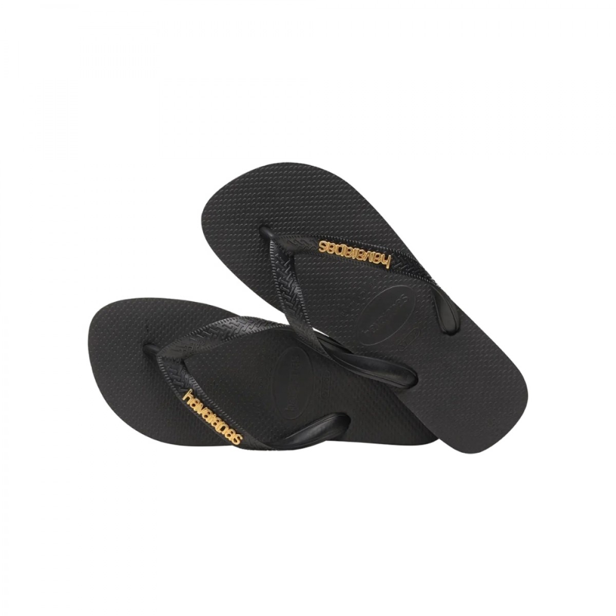 havaianas top logo metallic - black - sæt
