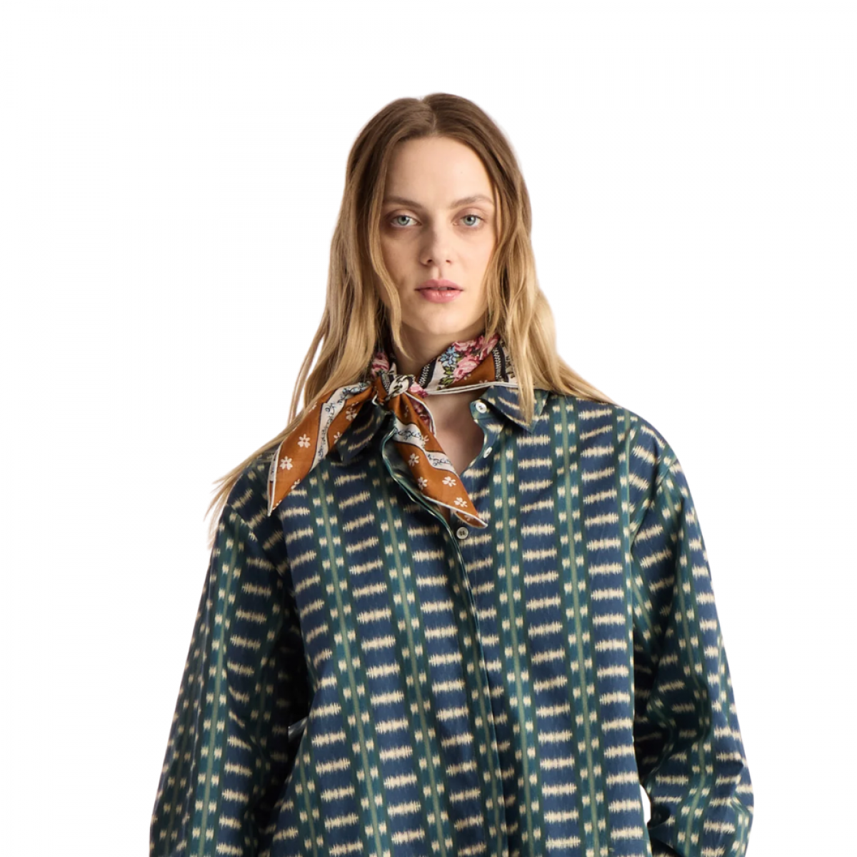 light small grace scarf - orange - model front
