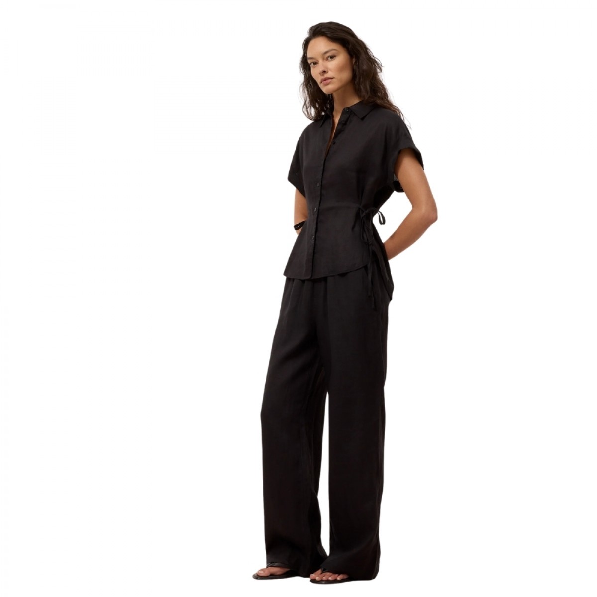 closed wide pants winona - black - fra siden 