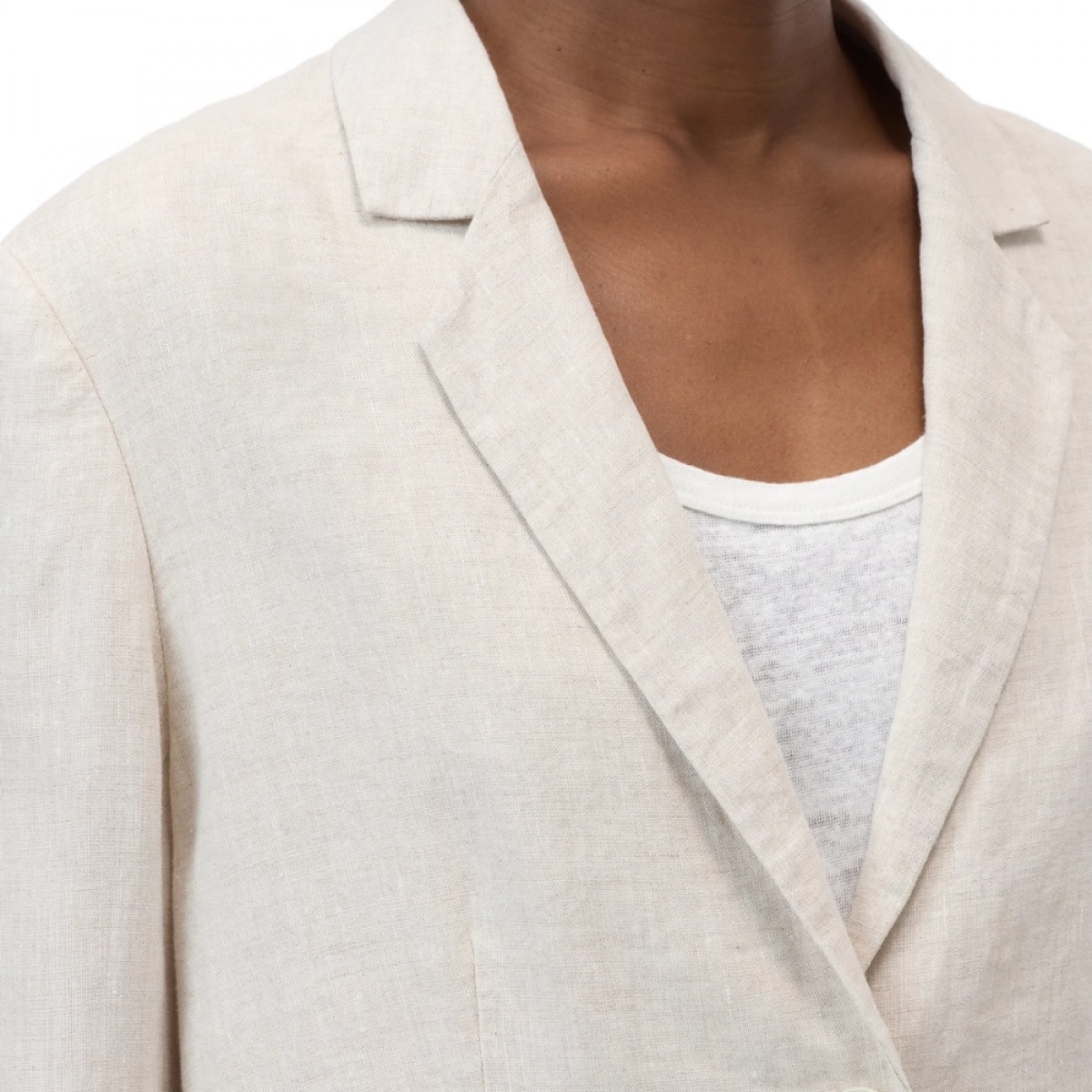 closed lola blazer linen - mud grey - krave