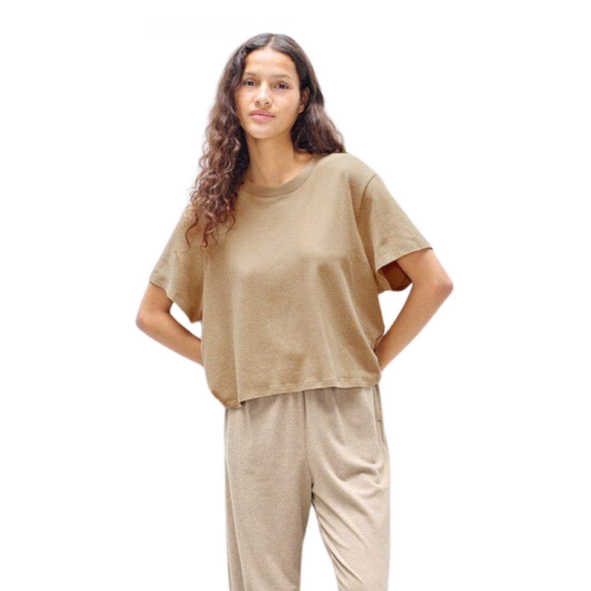 women's t-shirt ypawood - macchiato melange - front model 