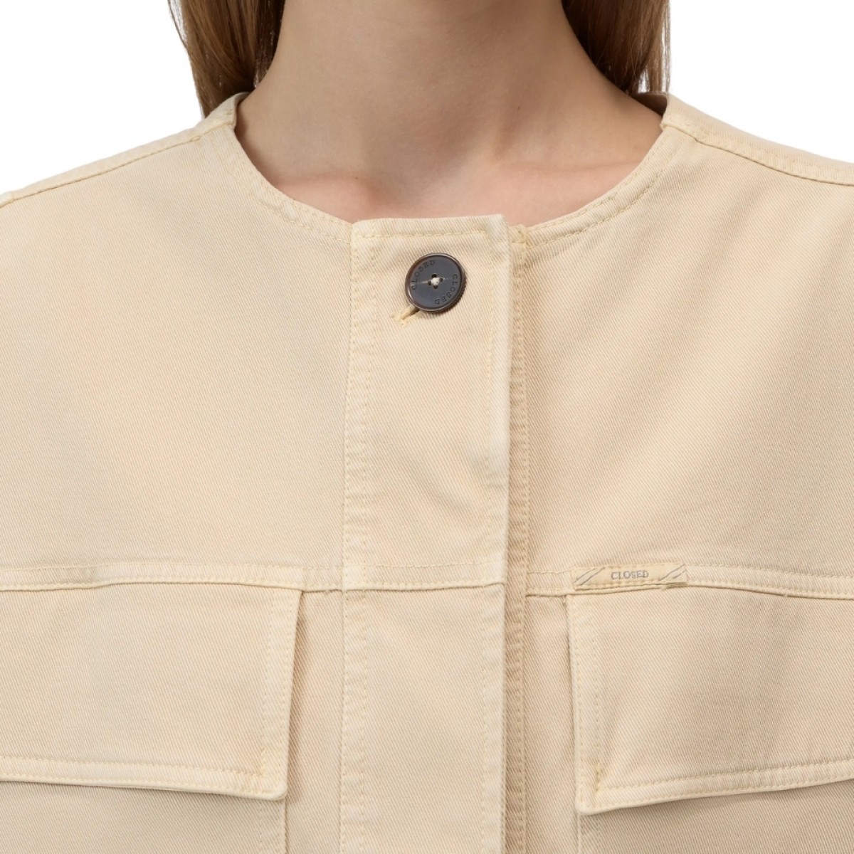 closed cropped utility jacket - camel beige - lomme