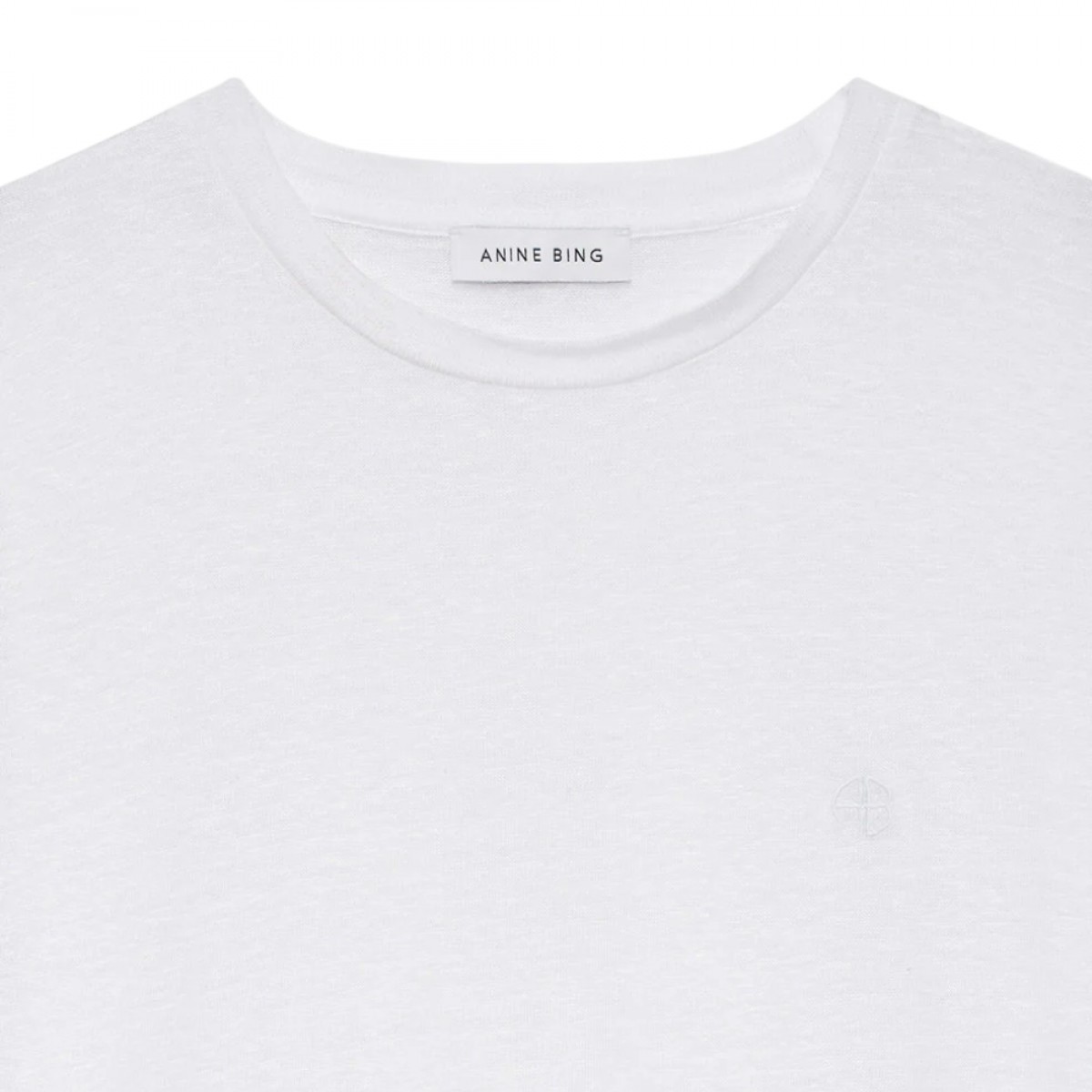 anine bing cade tee - white - hals 