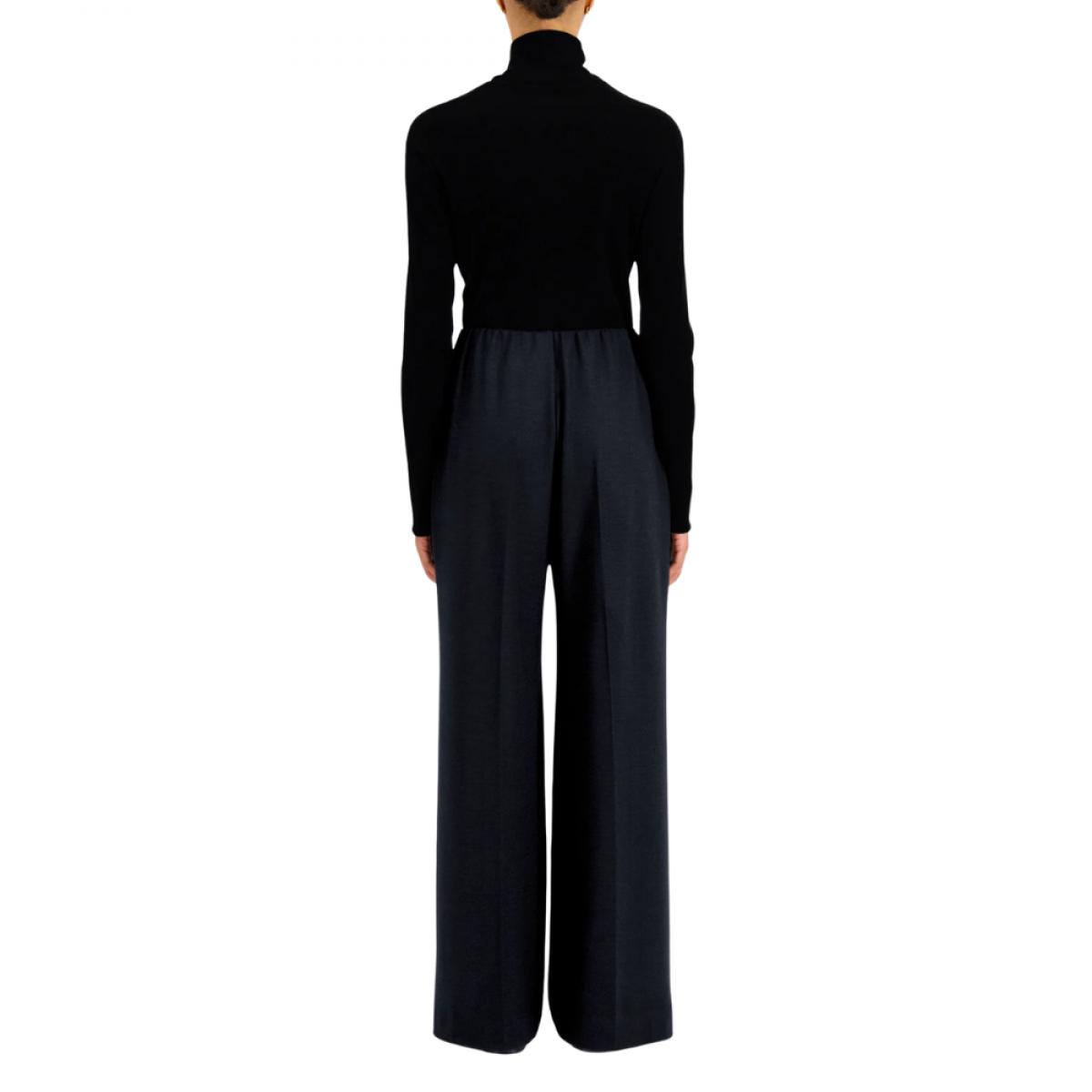 women flared trousers - navy blue - ryg