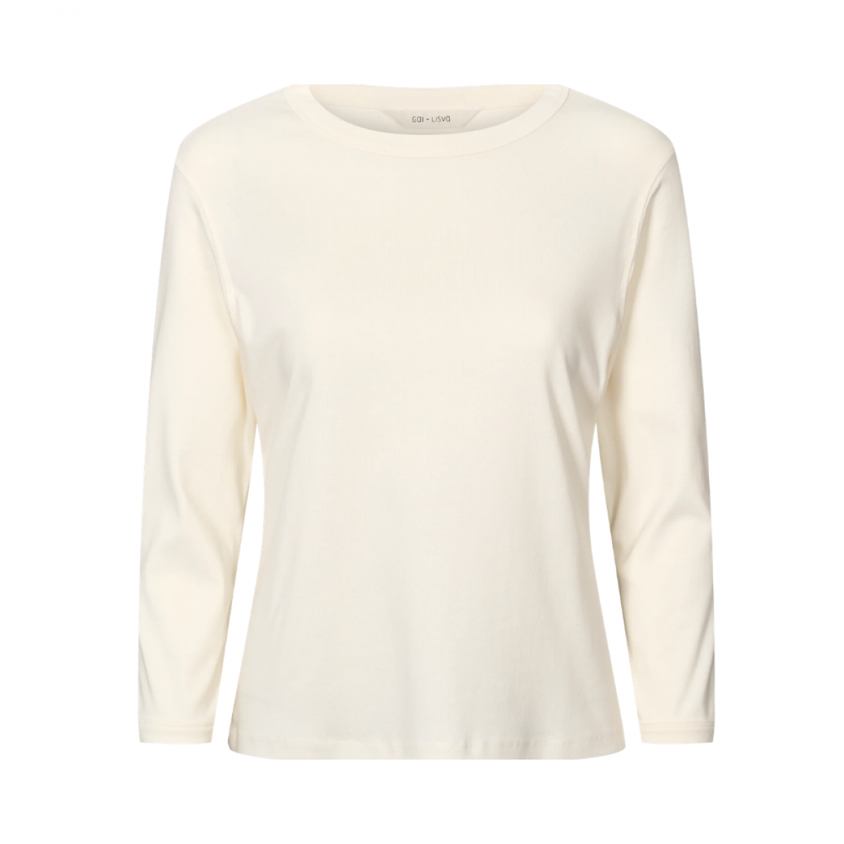 sascha 3/4 sleeve cotton top - egret - front