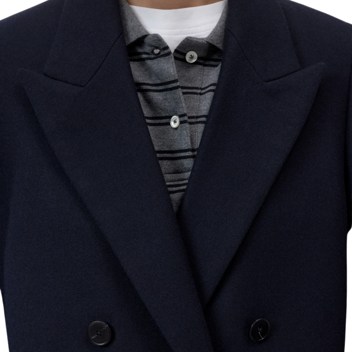 closed fitted doublebreasted blazer - dark night - krave 