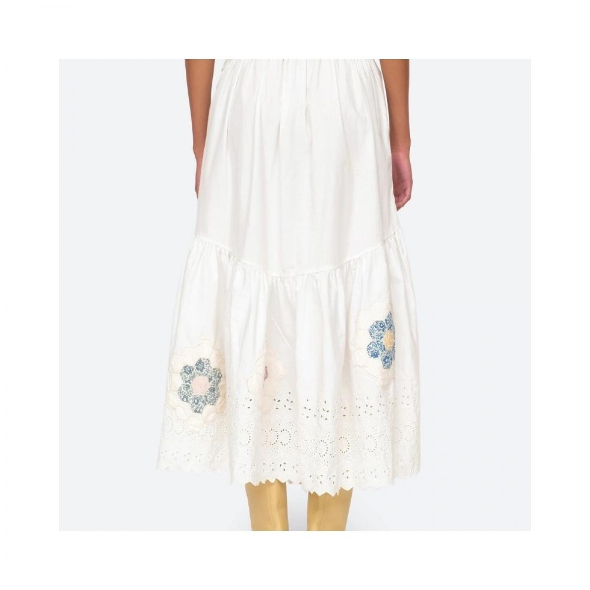 violette patch skirt - white - bagfra