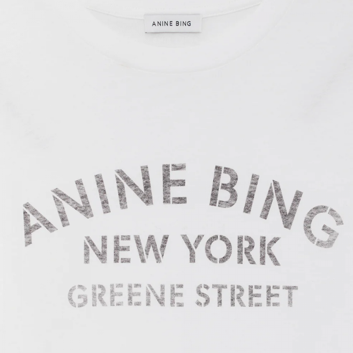 anine bing ivan long sleeve new york stencil - ivory - logo